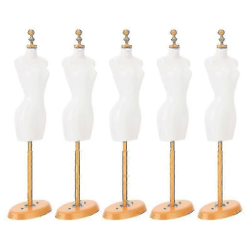 5pcs Miniature Mannequin Display Stand 25x7cm, Doll Clothes Rack