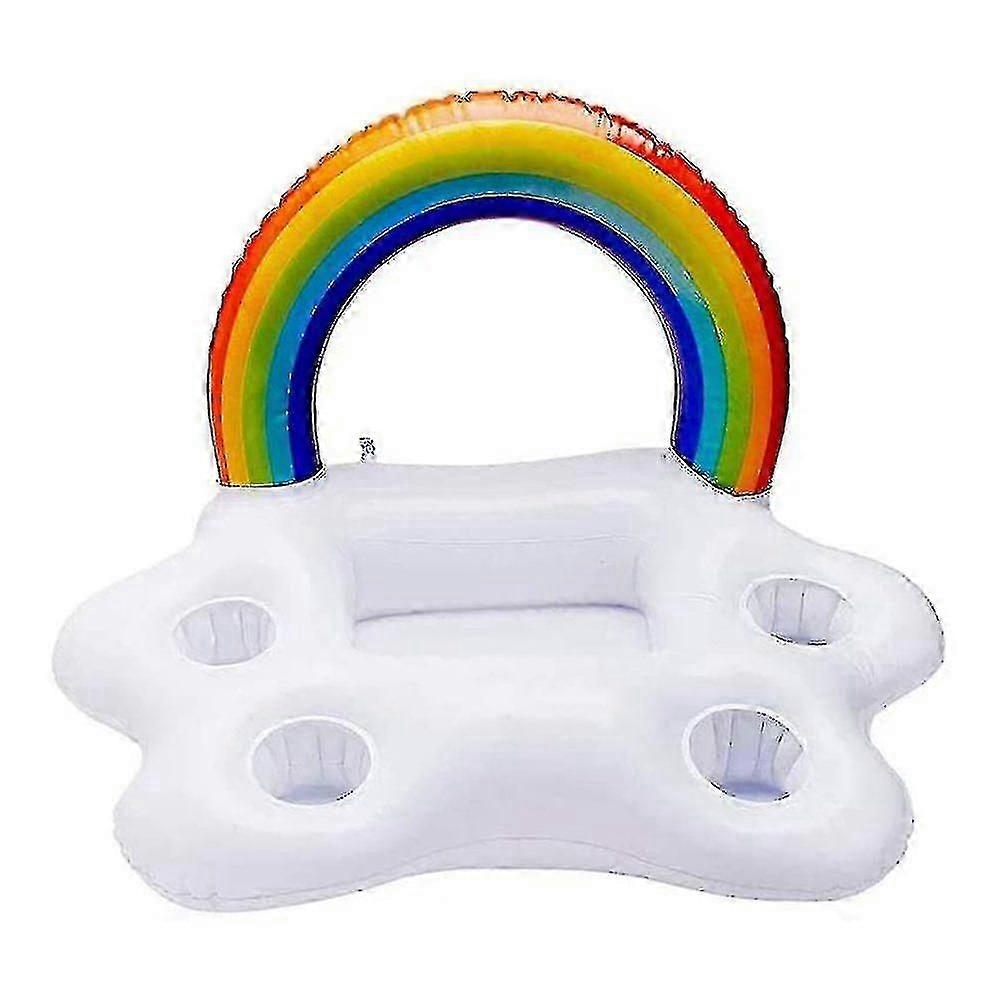 Inflatable Drink Holder Rainbow Cloud Drink Holder Floating Coasters With Pump