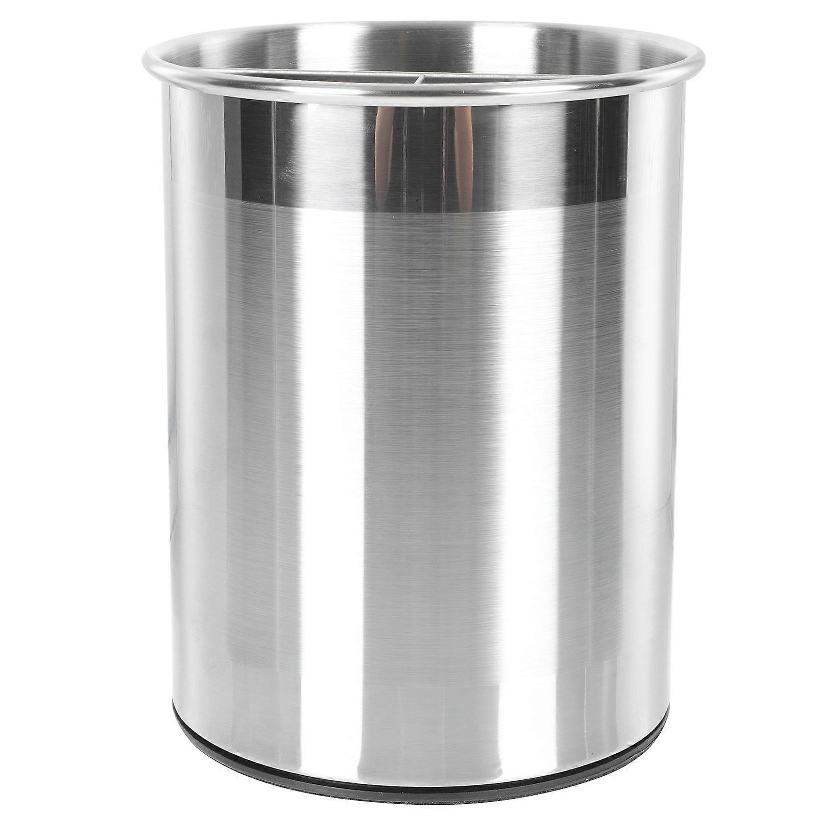 Kitchen Storage Bucket Circular for Household Users Stainless Steel Silver Rotating 1Pack