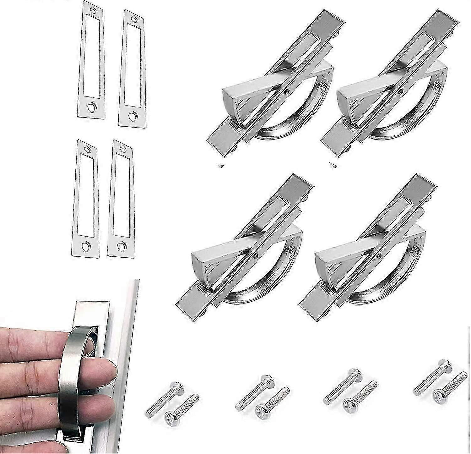 4pcs 180 Rotatable Recessed Door Handle Concealed Handle Tatami Hidden Handles 10cm