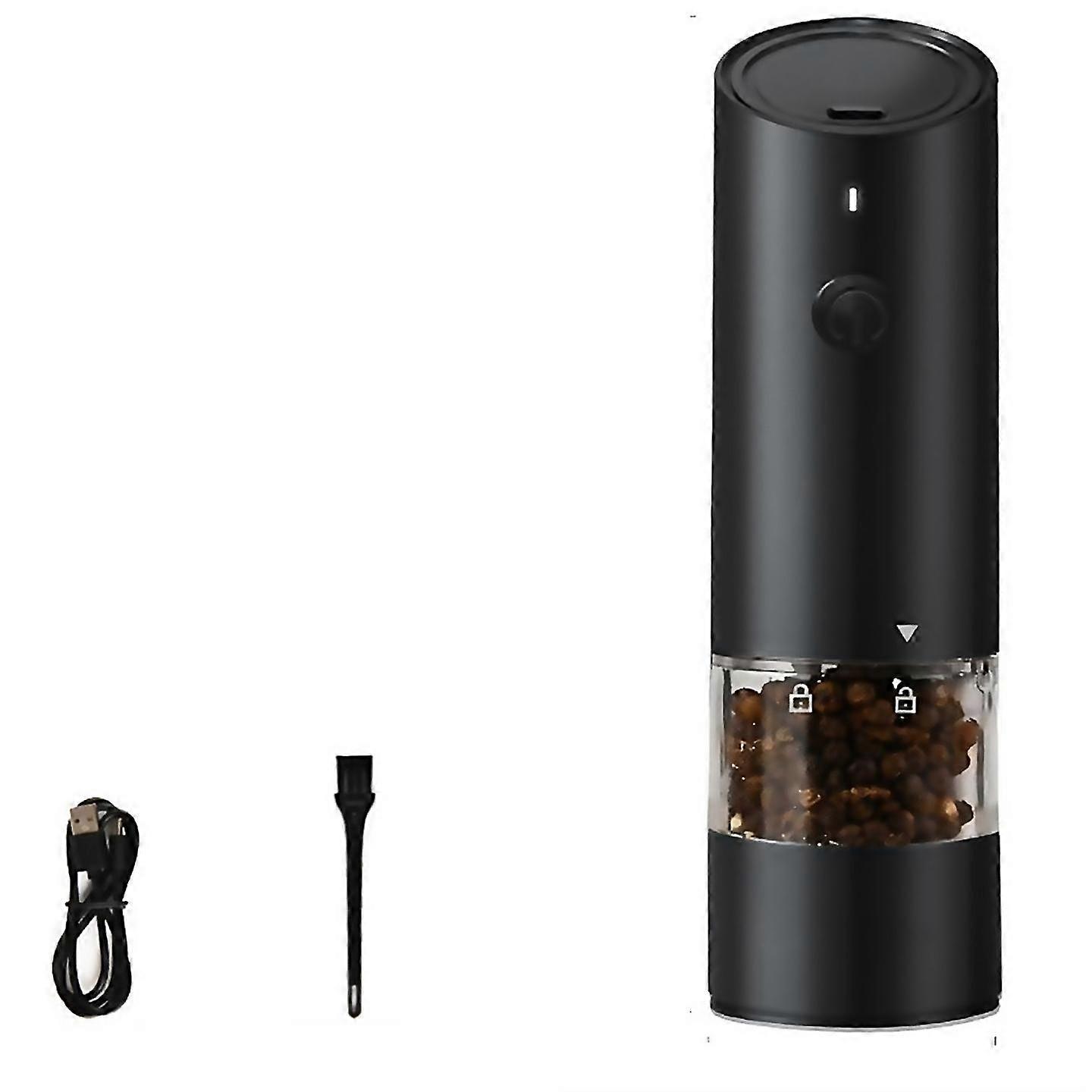 For Usb Rechargeable Pepper Grinder Electric Pepper Grinder Black
