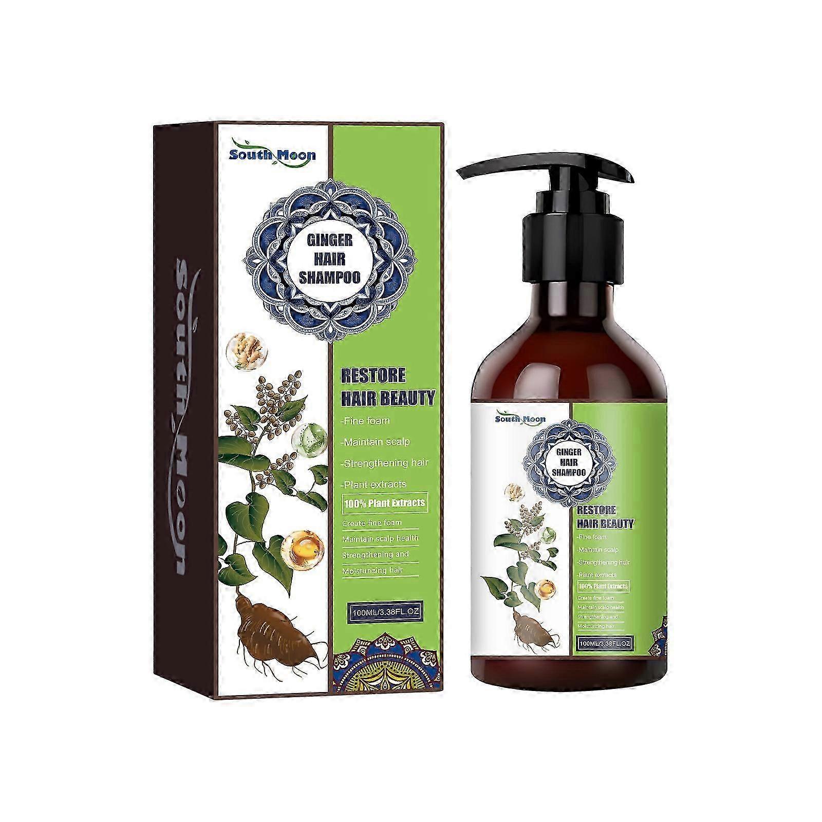 South Moon Ginger Shampoo for Deep Cleansing of Scalp, Dense Hair, Fluffy, Strong and Nourishing Hair Shampoo