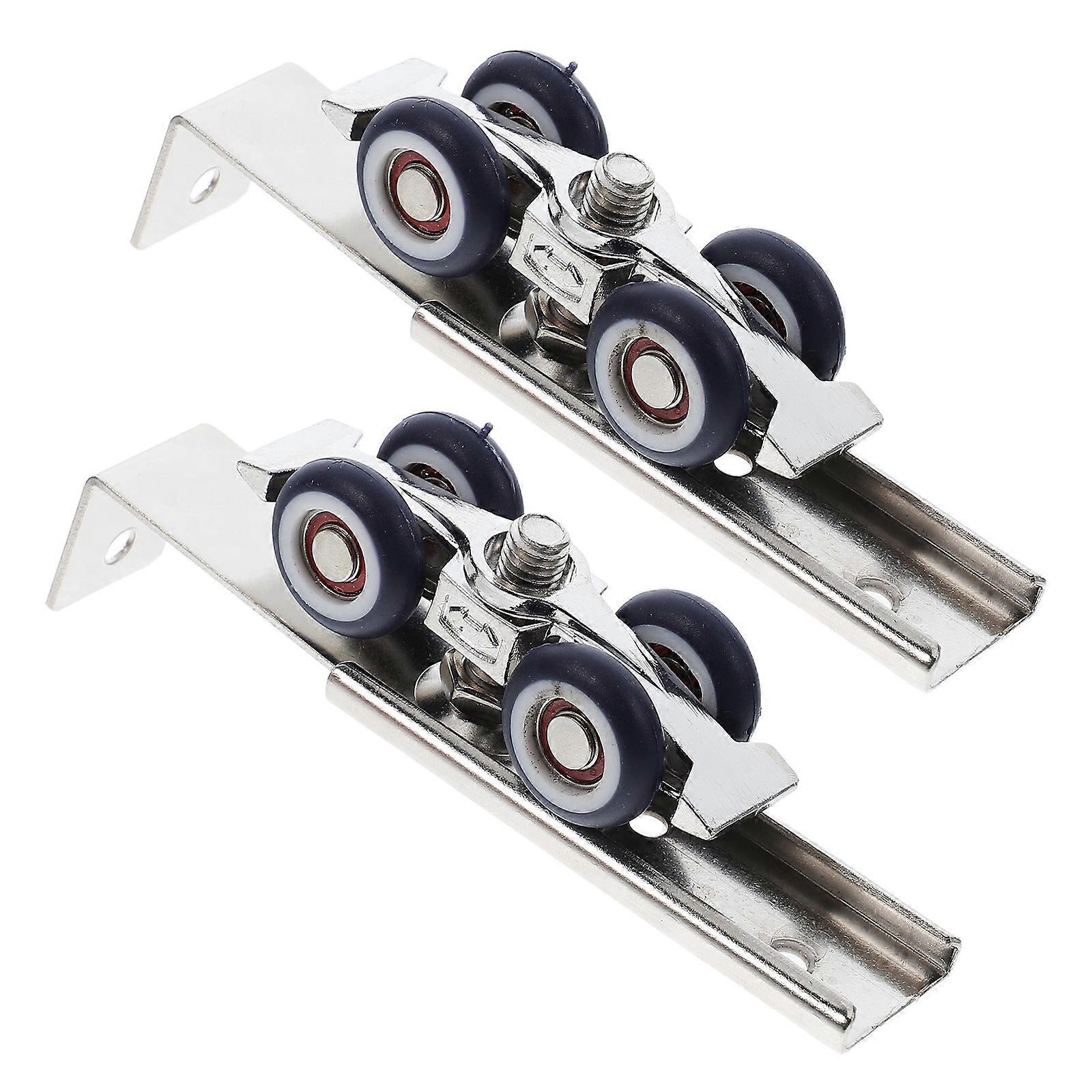 Sliding Door Hardware Rollers for Wardrobe Sliding Door Zinc Alloy Quiet Operation 2 Sets