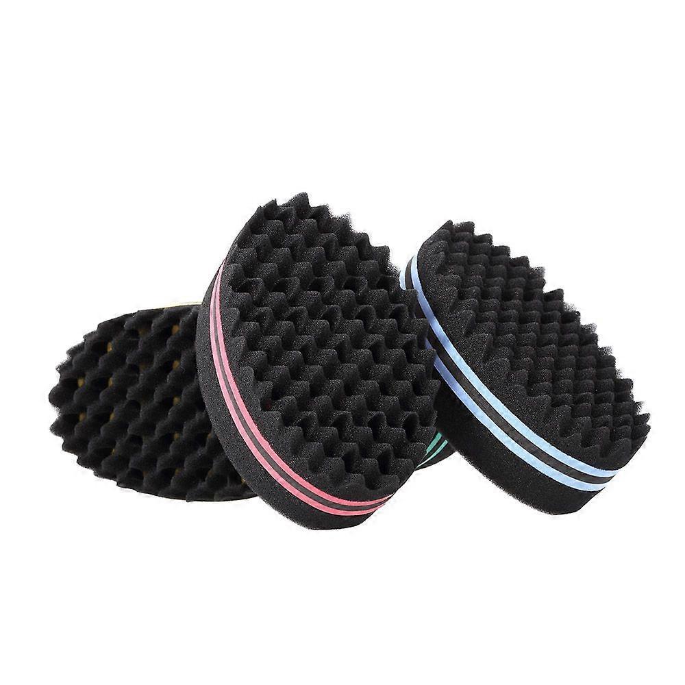 1Pc Oval Brush for Afros Dreadlocks Curl Coil Wave Double-sided Hair Twist Sponge Magic Hair Braider Random Color