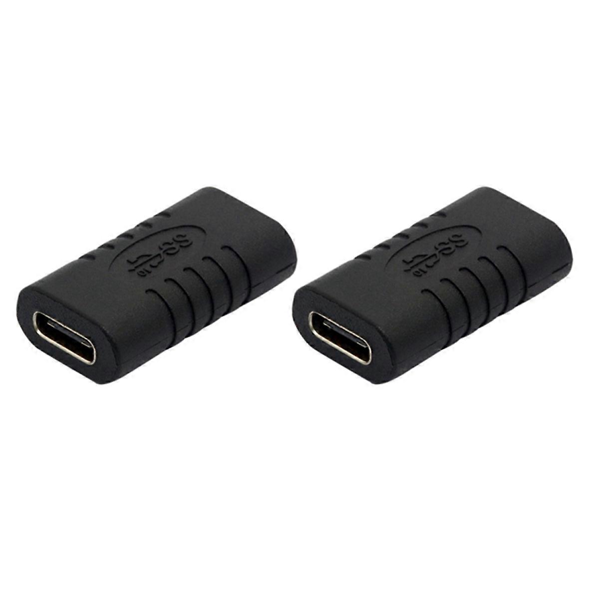 2X USB C Adapter Female to Female Type C Adapter Straight Tiny USB-C Adaptor USB 3.1 Type-C Connecto