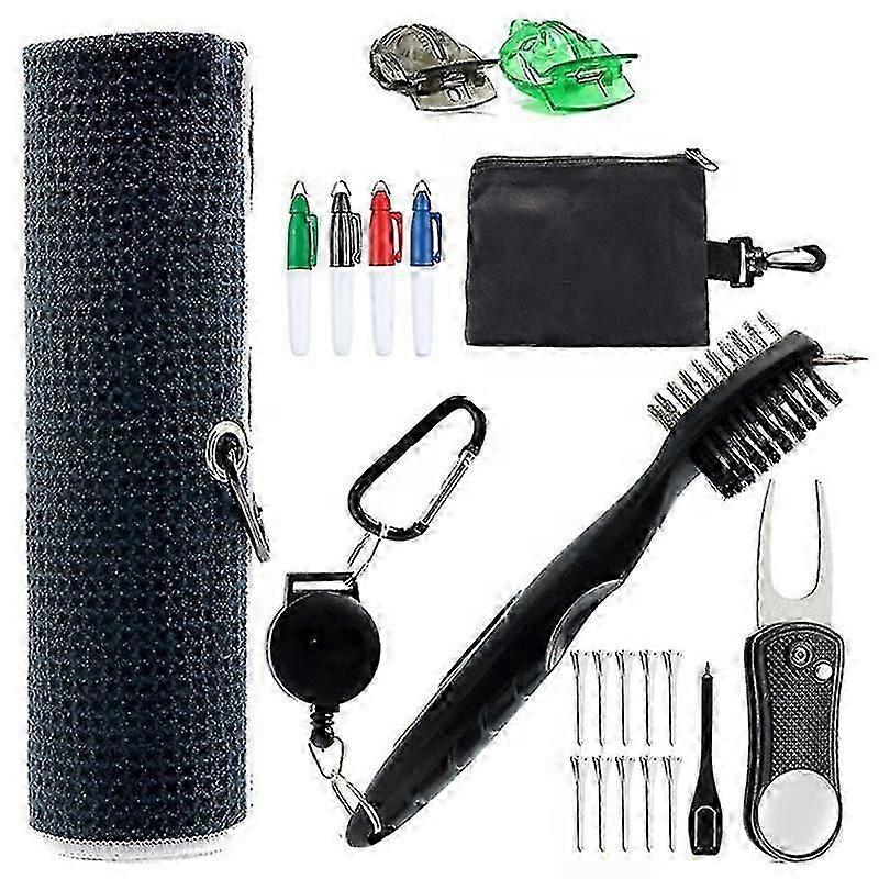 Golf Essentials Kit | Golf Towel | Cleaning Brush | Golf Alignment Kit | Marker | Green Fork,2650