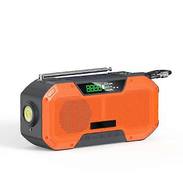 Solarradio, LED-Notfunk mit Solarzellen, Notfunklampe (orange)