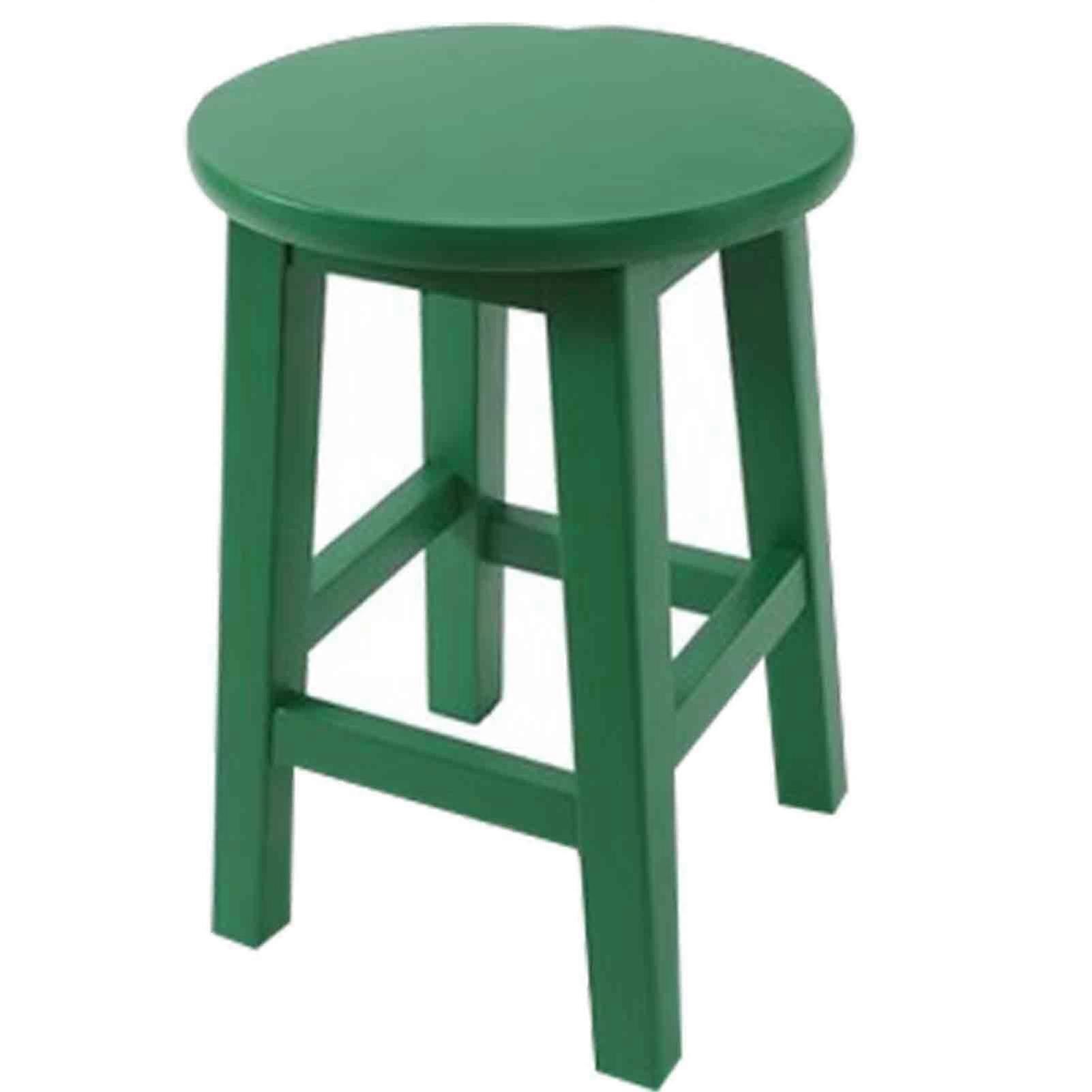Solid Wood Portable Round Stool for Bedroom and Coffee Table Small and Simple Green Stool (30 * 50cm) Green 30*50cm Ref: 9537