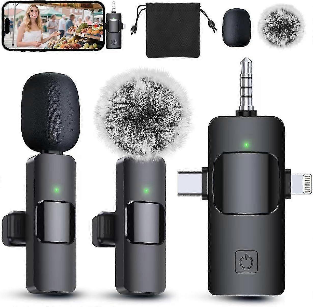 2025 Latest Model 3 in 1 Professional Wireless Tie Microphone for iPhone