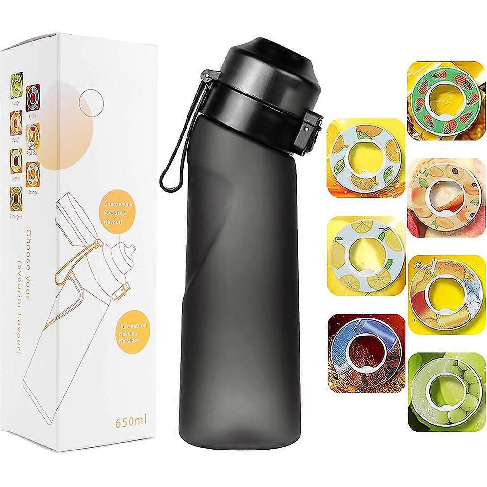 Bouteille d'eau aromatis��e de 650 ml, bouilloire de sport, tasse d'eau aromatis��e aux fruits avec paille, adapt��e au camping en plein air, a