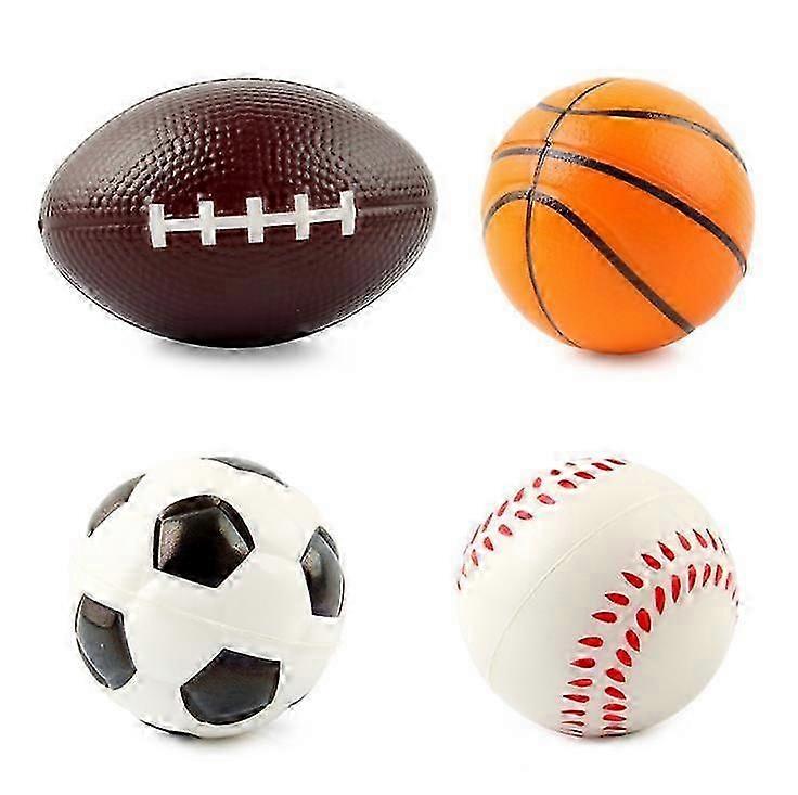 グリップボールラグビーバスケットボールフットボールフォームボール、幼児用4ボールセットソフトサッカーボール、バスケットボール、子供用ラグビー