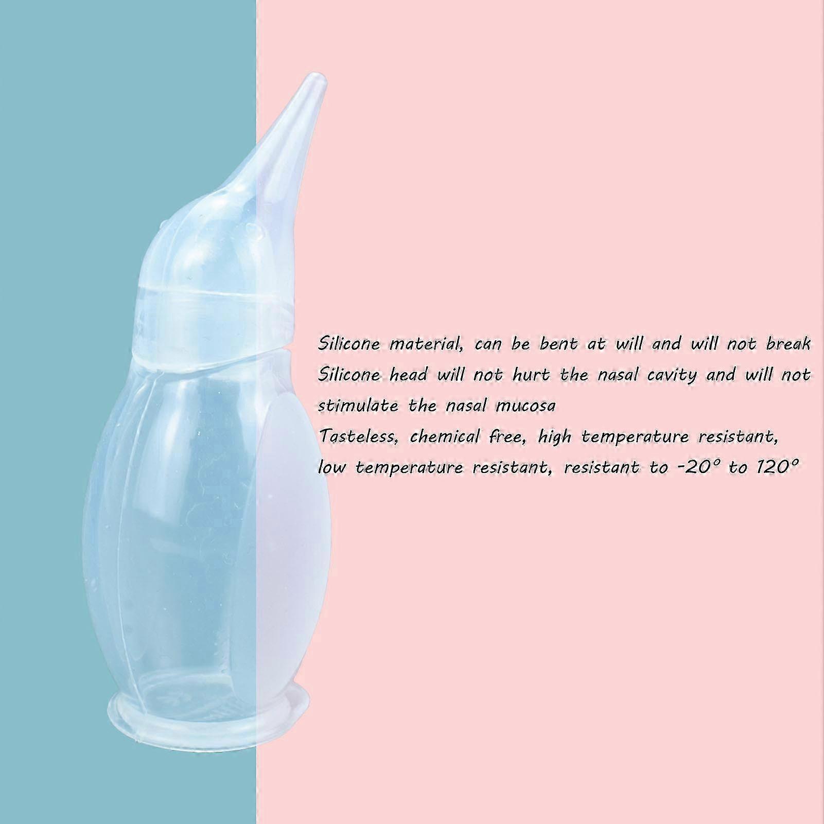 Baby nasal aspirator for infants with penguin design, transparent and reusable