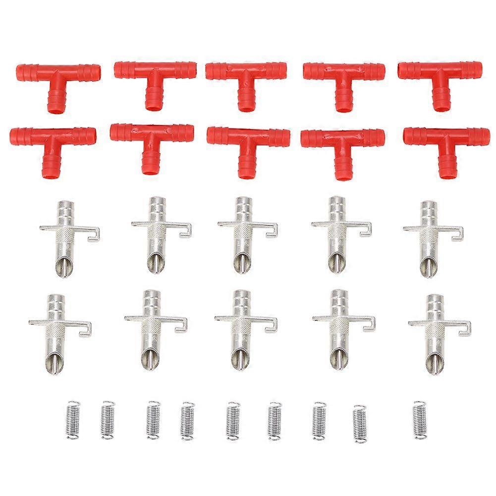 10 Sets Practical Automatic Red Water Feeder Nipple Waterer Drinker For Rodent Rabbit Bunny New