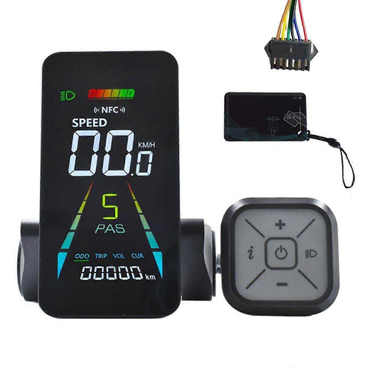 E-Bike NFC LCD-Display Farbe Animiertes Messgerät UART 24V / 36V / 48V / 60V Tachometer Elektroroller NFC L