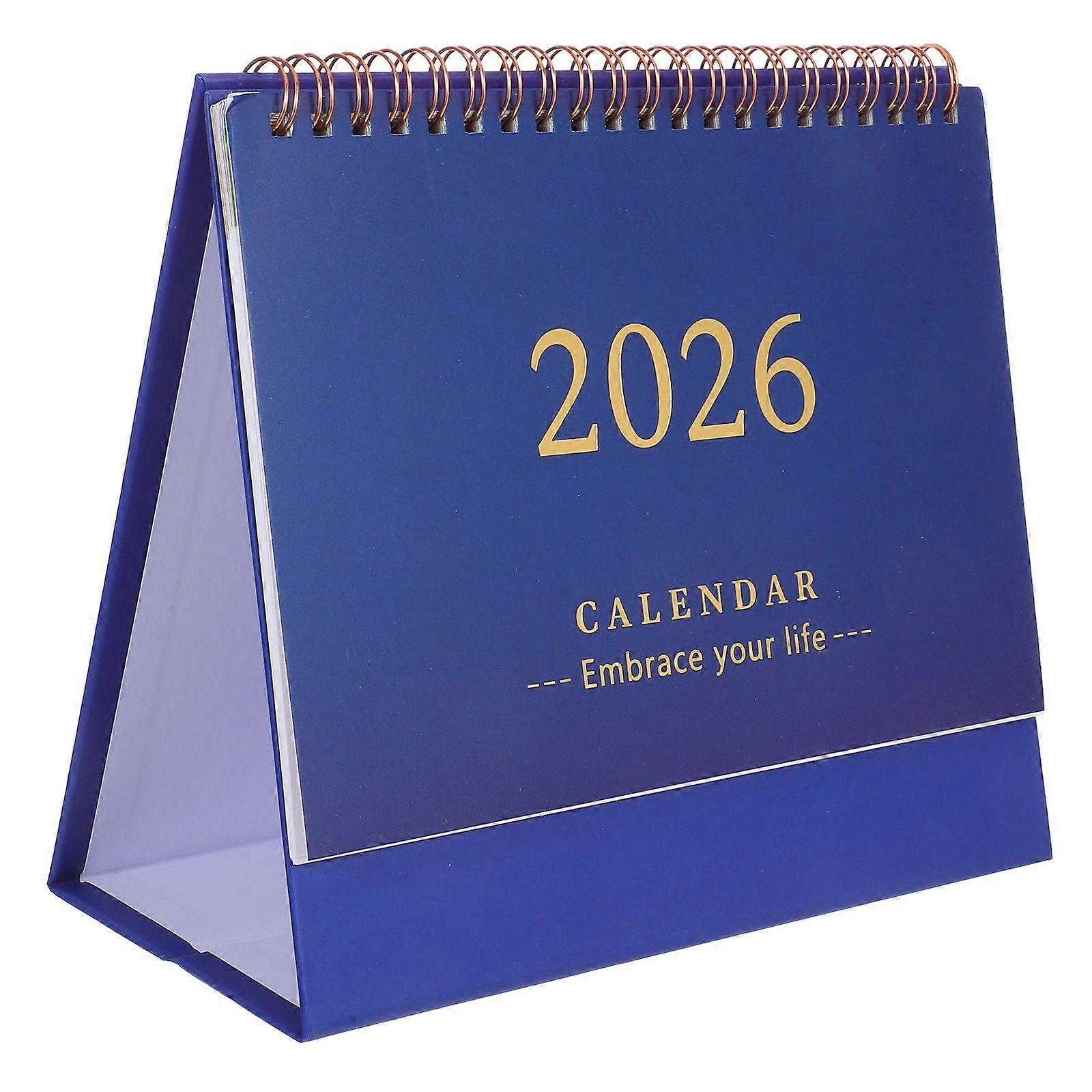 Desk Calendar 2026 Standing Flip Calendar with Coil Binding Daily Monthly Agenda Planner for Office Home School Schedule Organizing