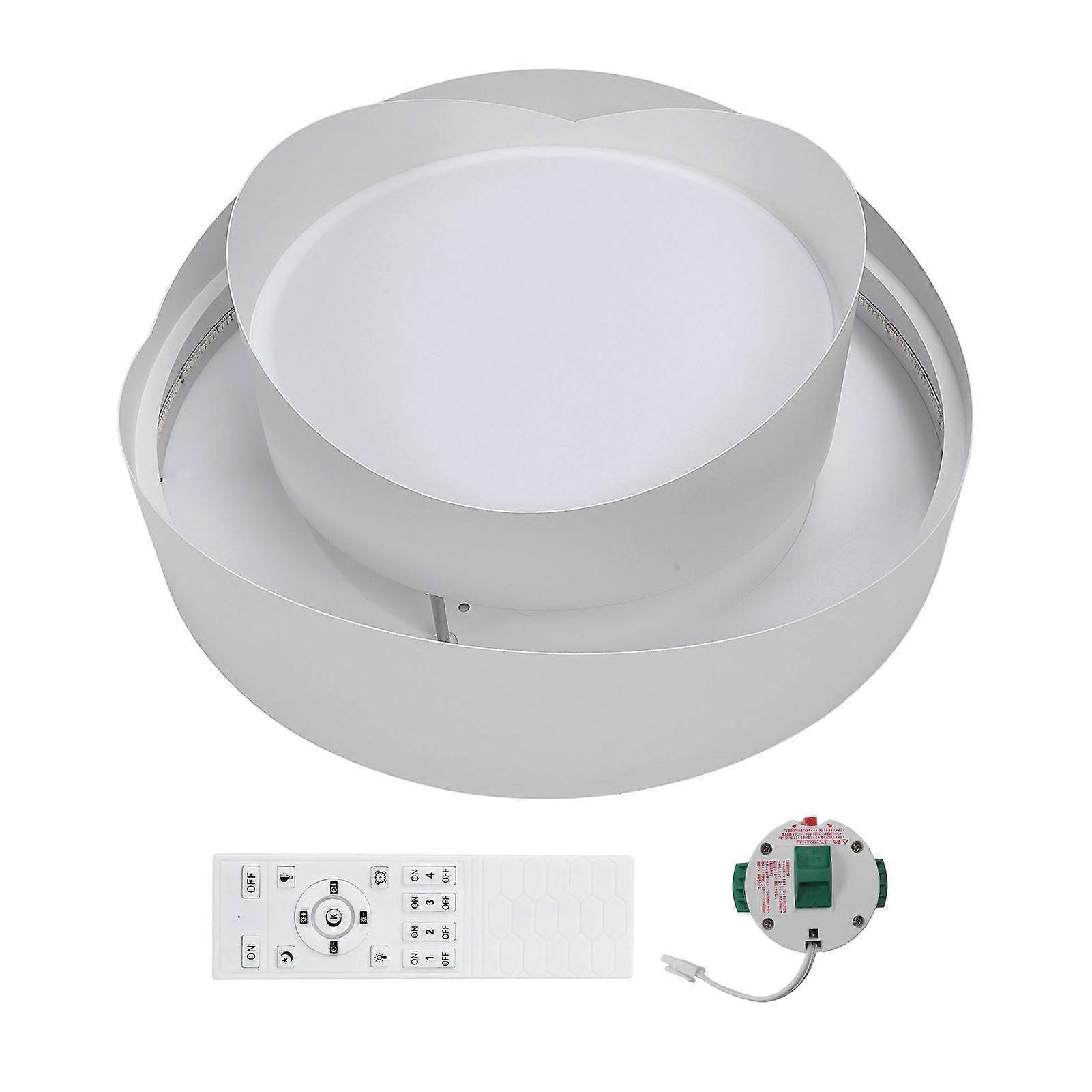 LED Flush Mount Ceiling Light 3000K to 6500K Dimmable Modern 2 Rings Round Ceiling Light Fixture with Remote for Bedroom Kitchen