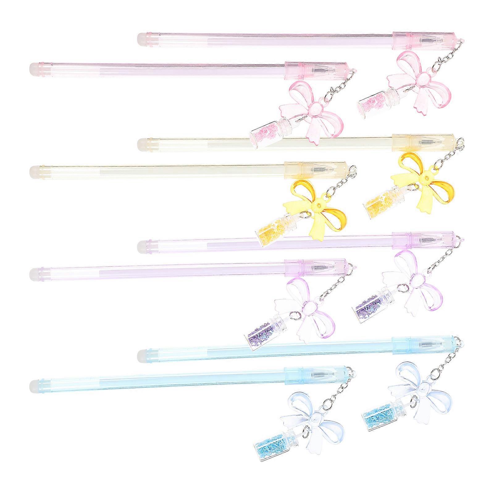 Pendant Designed Pens Neutral Pens Writing School Stationery Assorted Color Plastic and Iron for Crafting 8Pcs