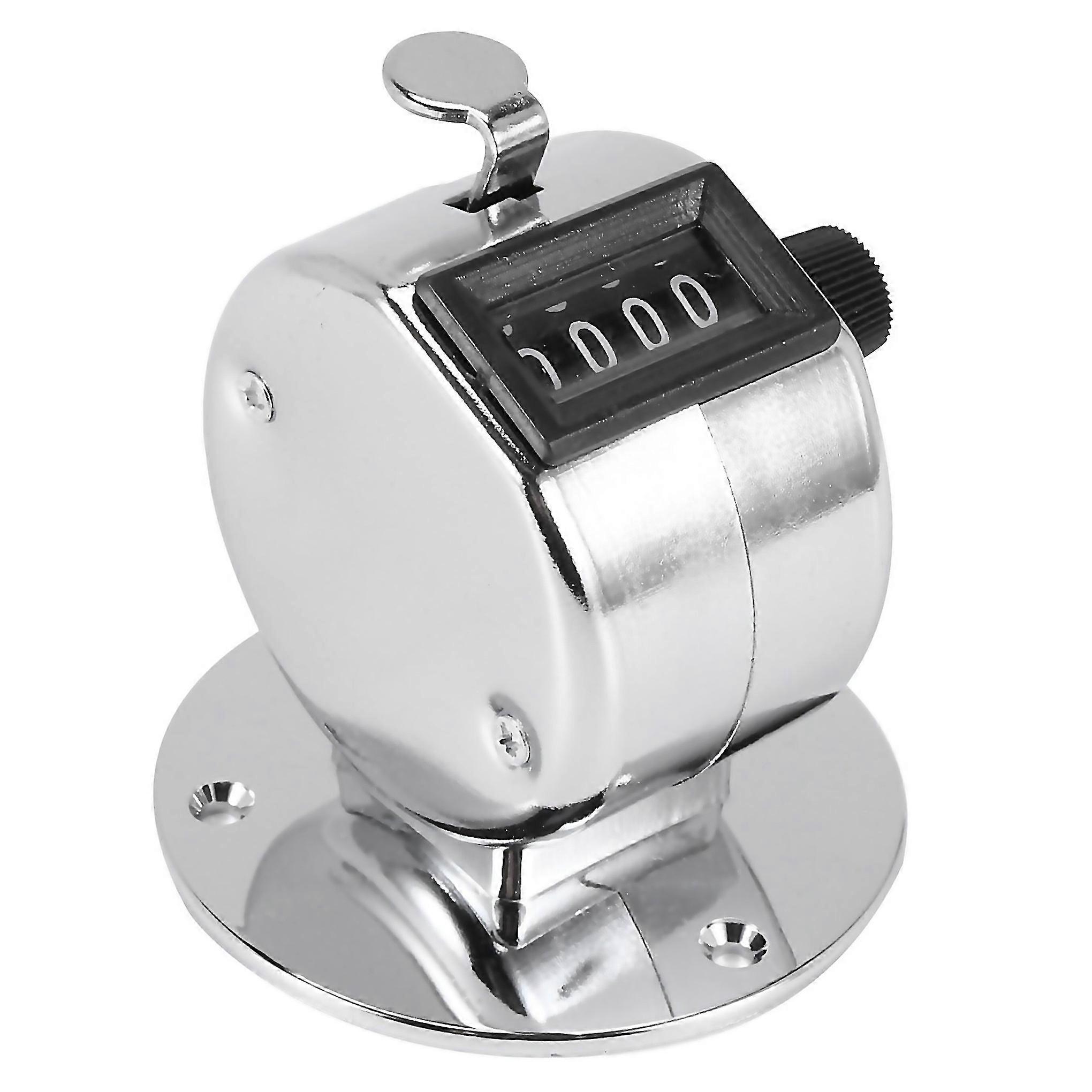 For Round Base 4 Digit Manual Hand Tally Mechanical Palm Click Counter