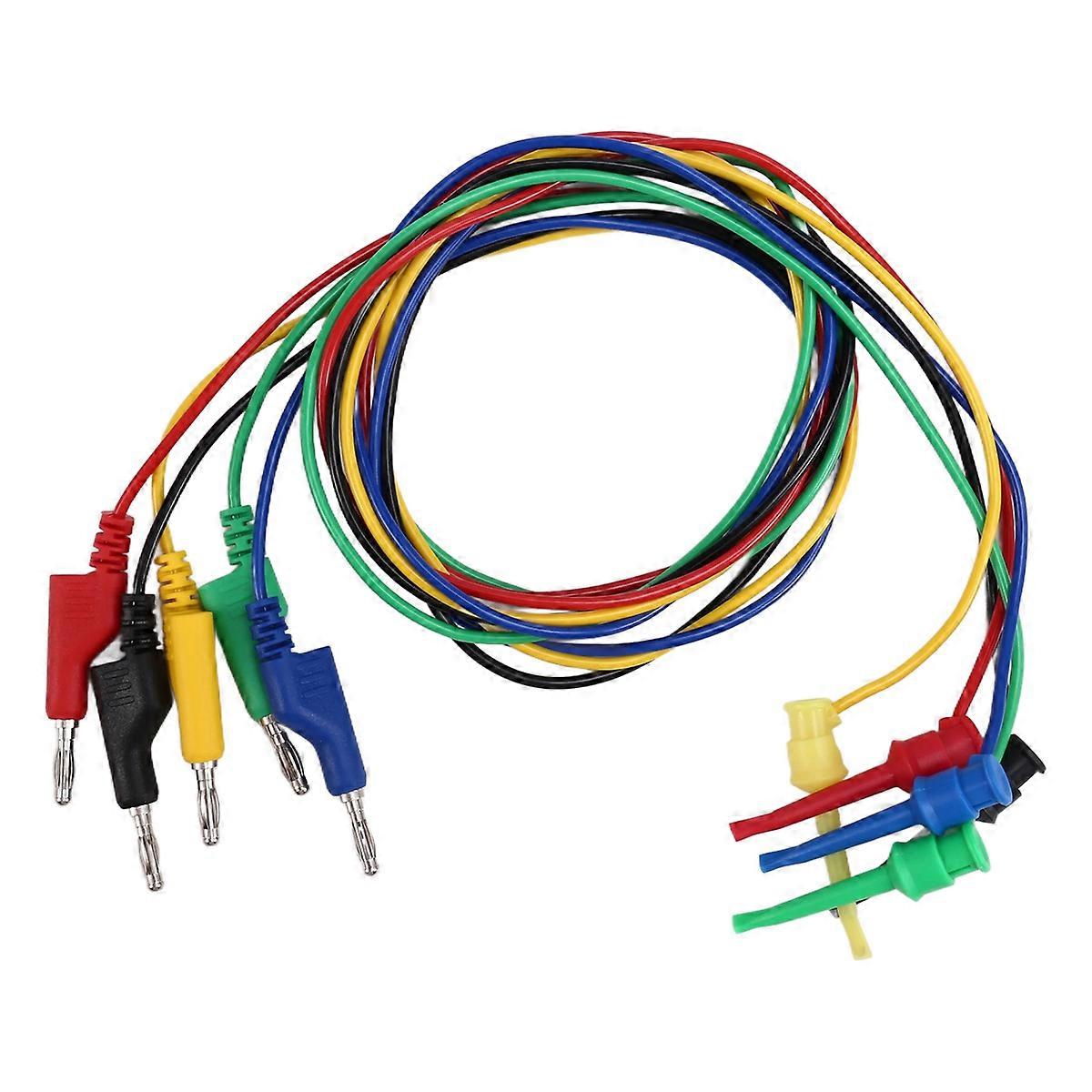 5pcs 4mm Test Hook Clip to Stackable Banana Plug Test Lead Kit