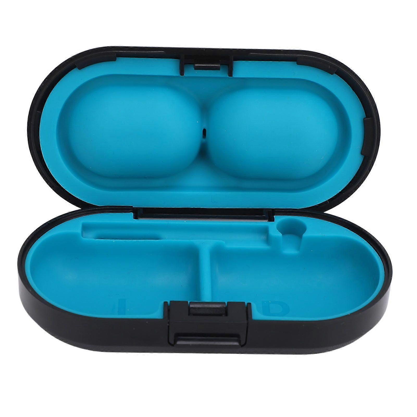 Sound Aid Case Multipurpose Drop Resistance Compact Compartment Design Sound Aid Protective Box for Storing Sound Aids Black