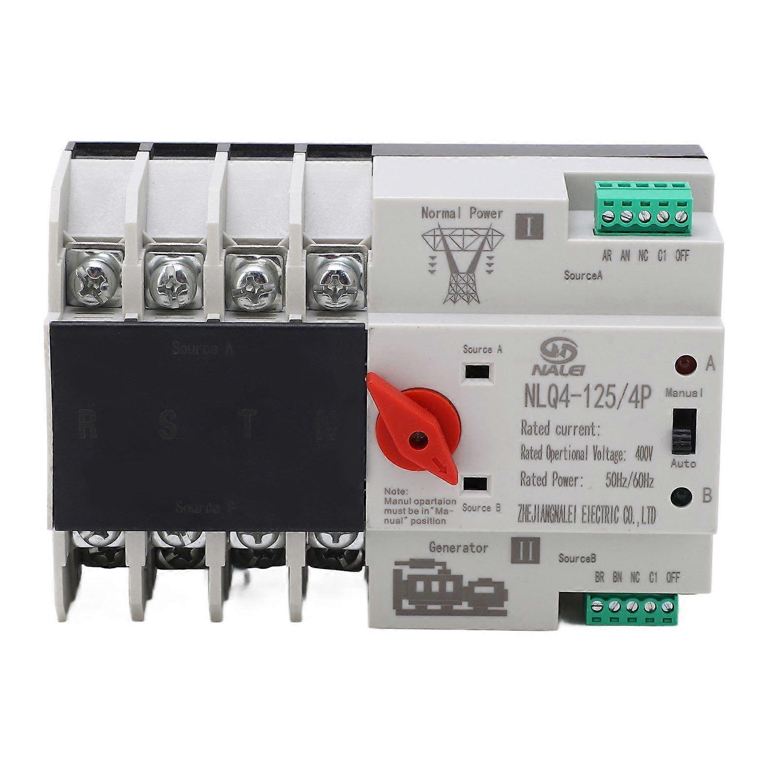 4P Dual Power Automatic Transfer Switch High Temperature Resistant AC 400V 63A
