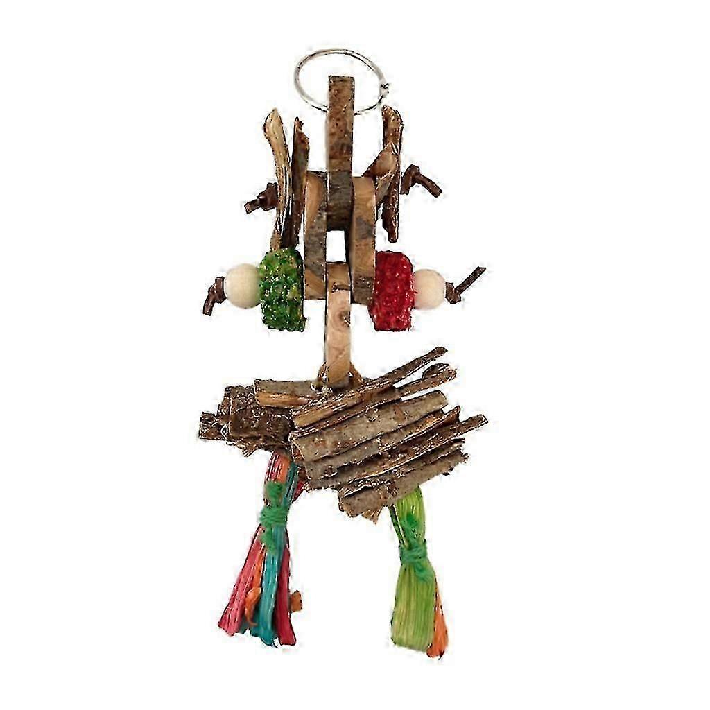 Pet Bird Tooth Chew Toy Natural Straw Beads Corncob for Cockatiel Conure