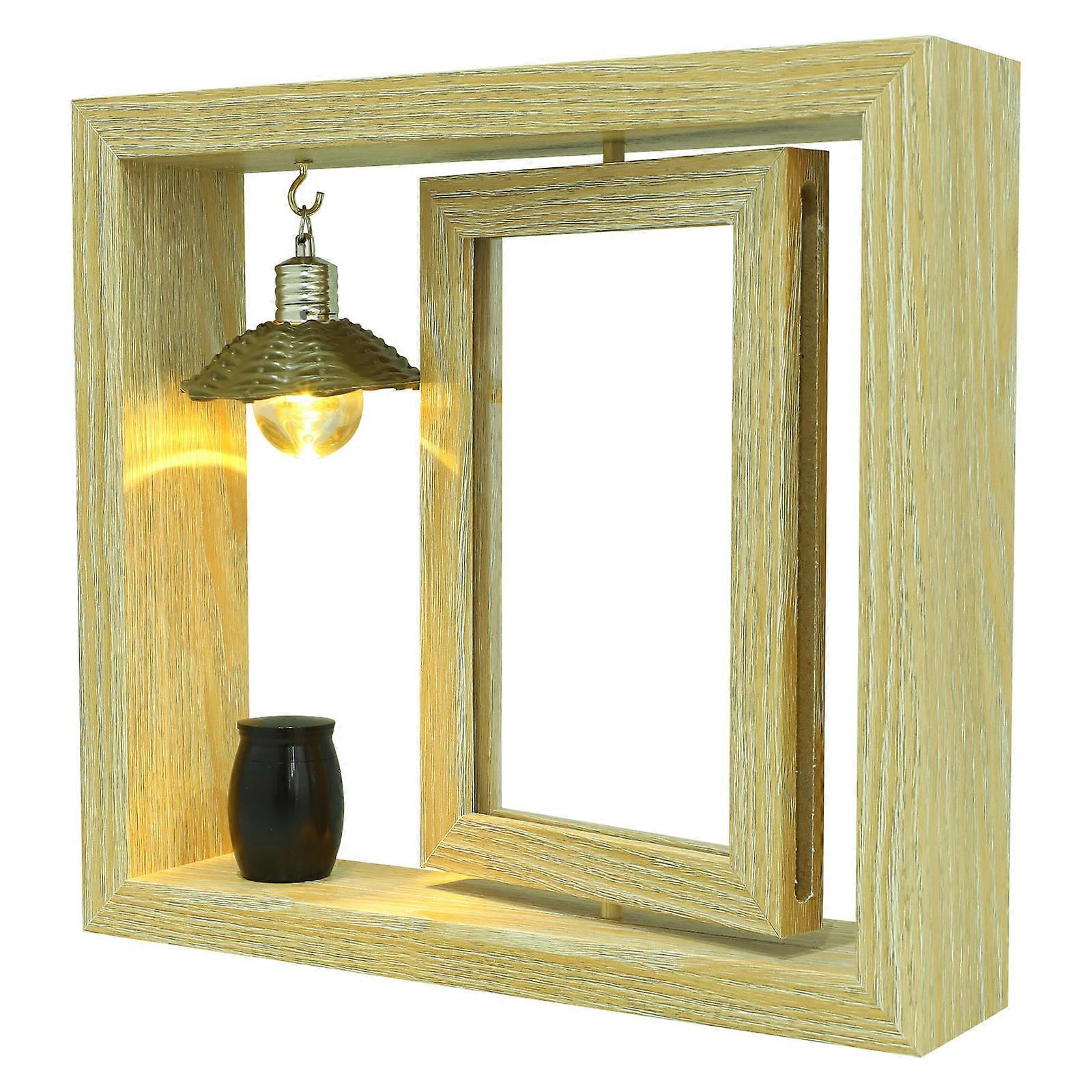 4 Sets Wooden Picture Frame With Small Urn For Ashes Suitable For Home Decoration Memorial Occasion 23.00X21.00X5.00CM Beige