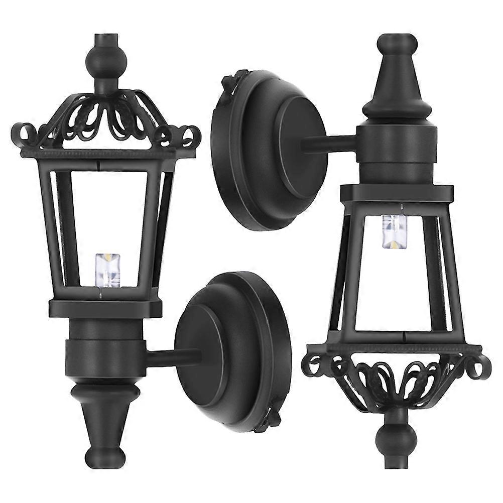 Mini Decorative Wall Lamp Lamp for Home 8Pcs Black Plastic Accessory