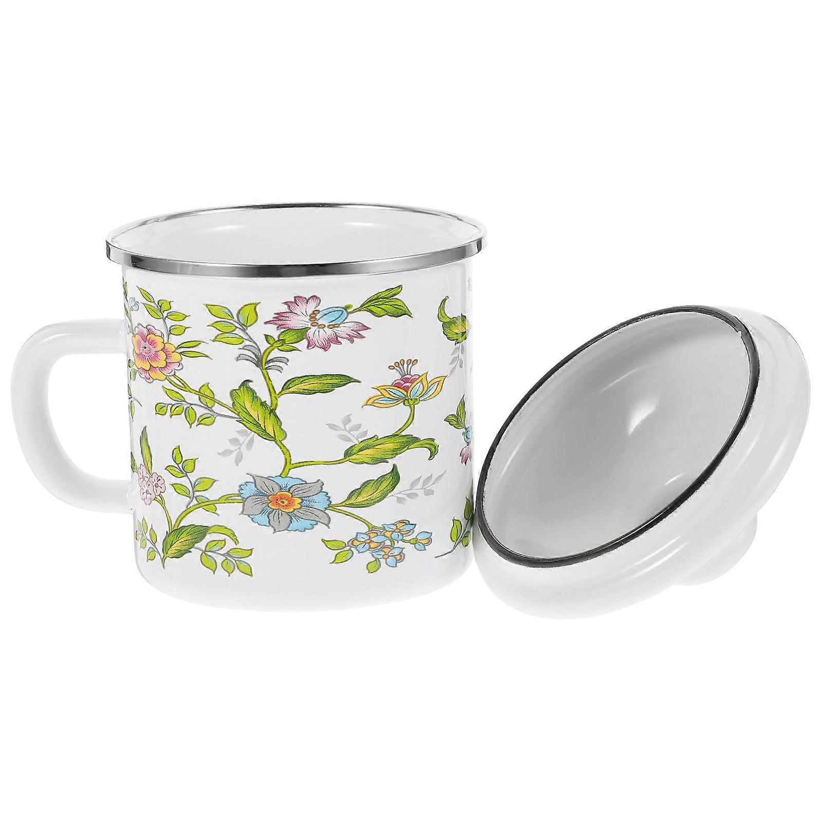 Retro Enamel Mug Household Item Daily Use Multi Color 500Ml Easy to Clean 1Pack