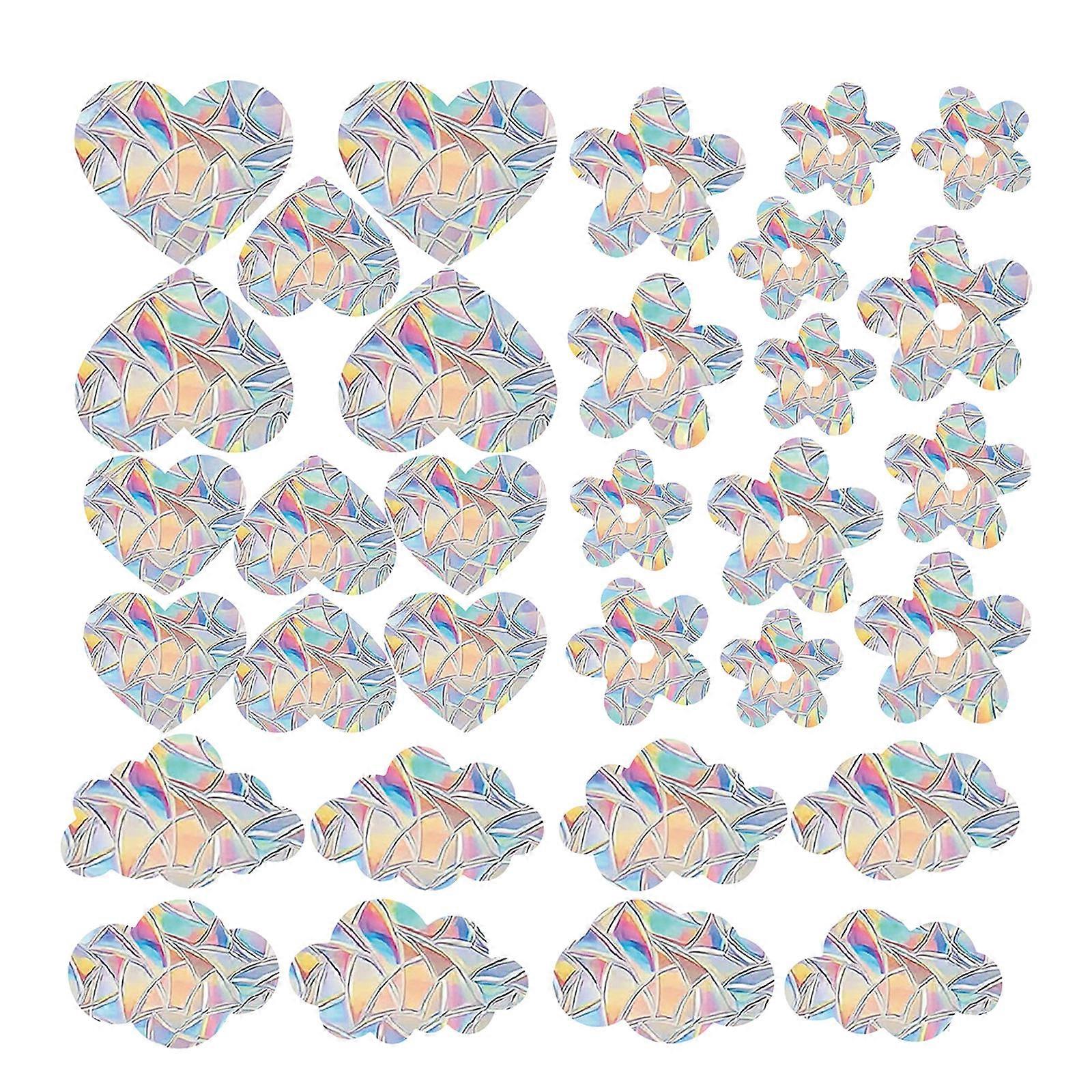 Assorted Color Window Cling Alert Bird Window Decal for Collision Prevention 12 Sheets