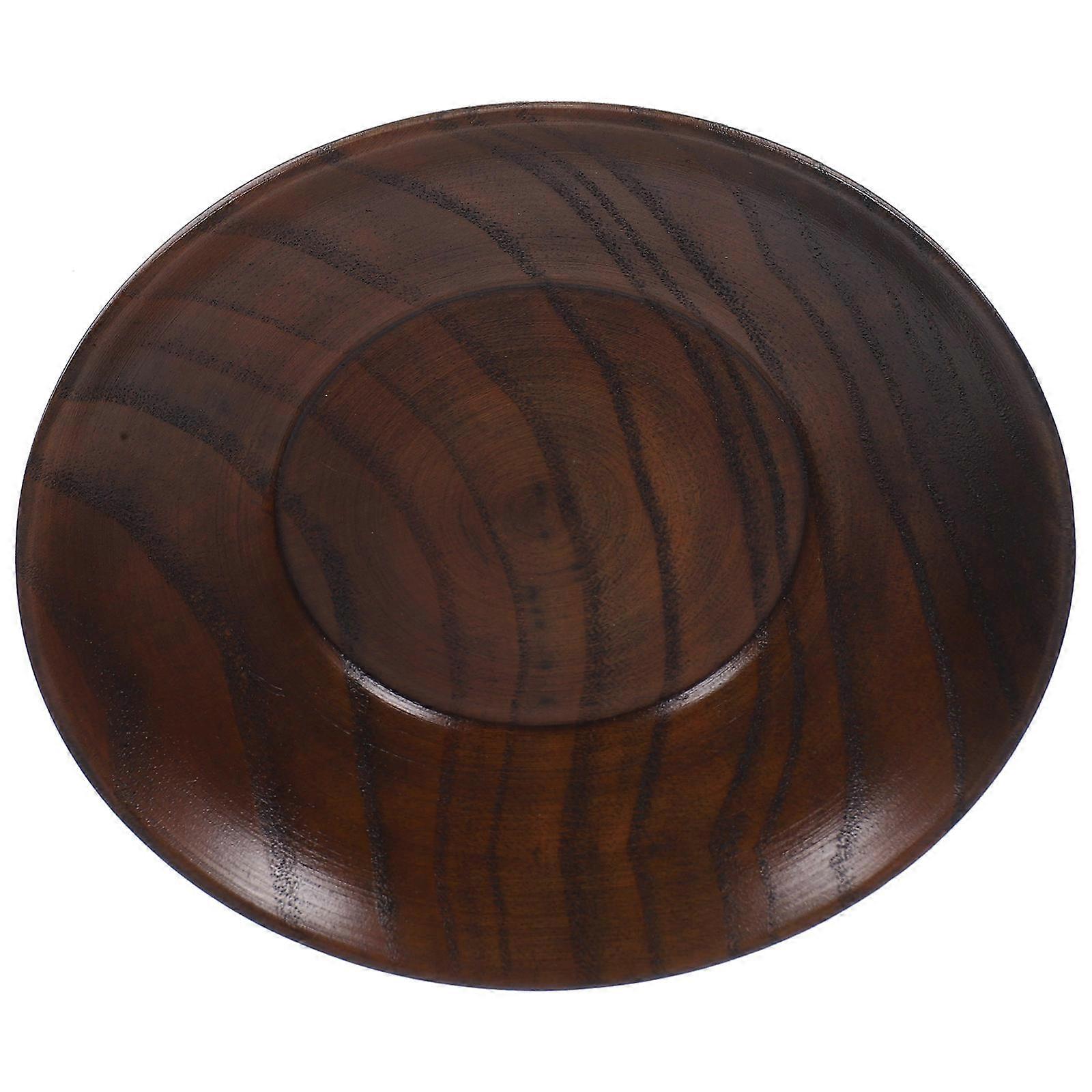2Pcs Elegant Round Wooden Dipping Sauce Serving Plate For Tableware Dining Use Ideal For Condiment Storage