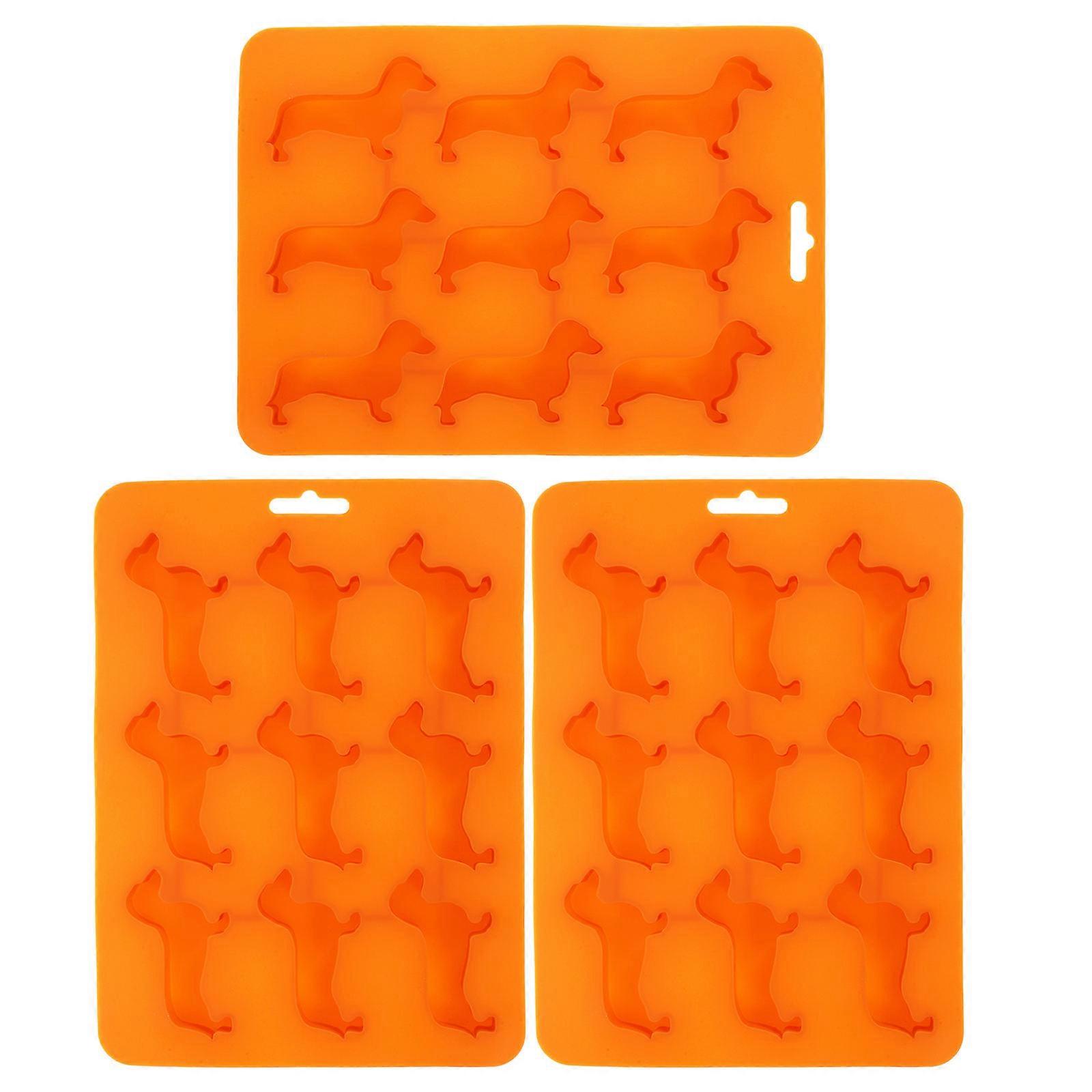Silicone Ice Cream Mold Puppy Mold for DIY Ice Cube Making 6Pcs Orange