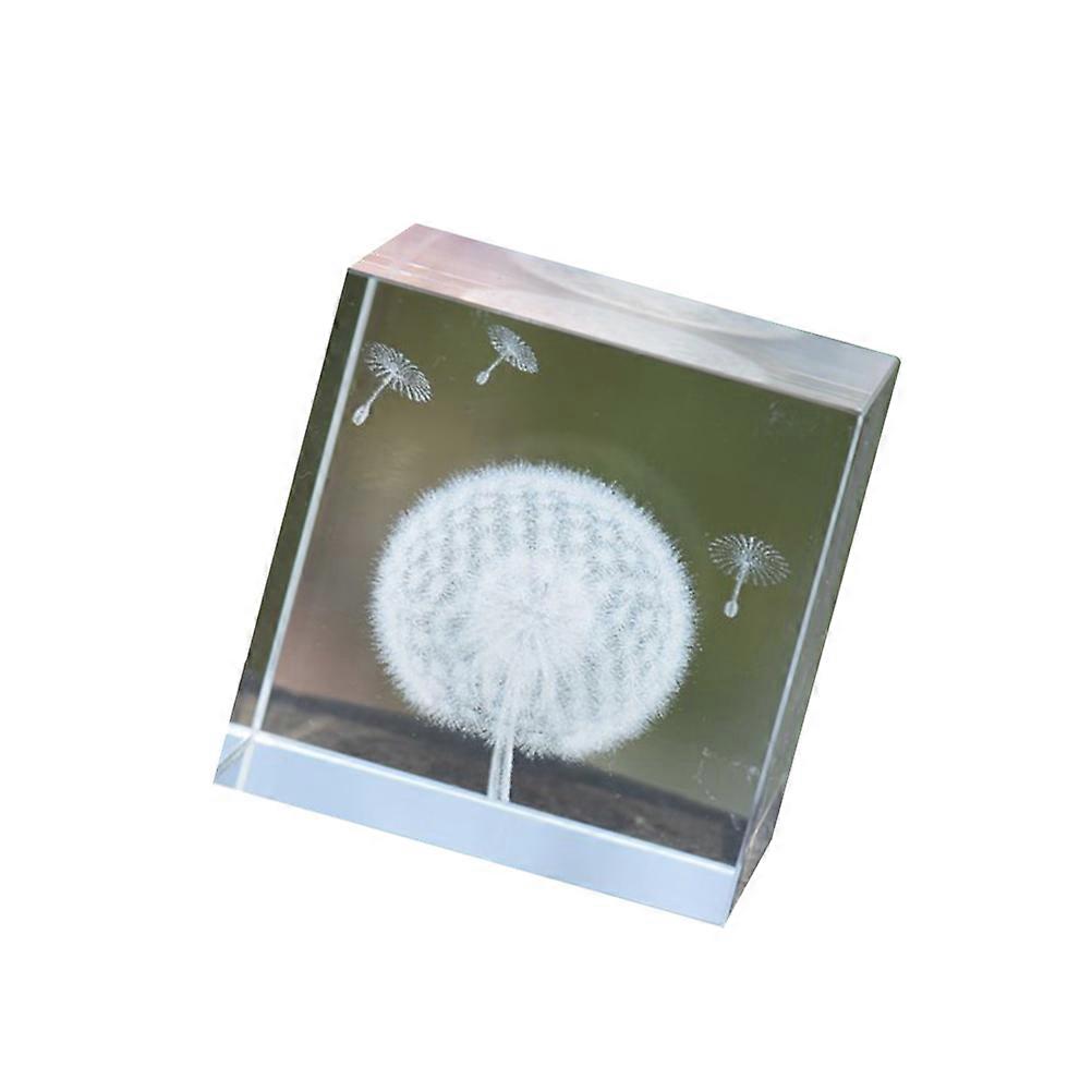 Dandelion Crystal Cube Adornment for Home Decor 3Pcs Set