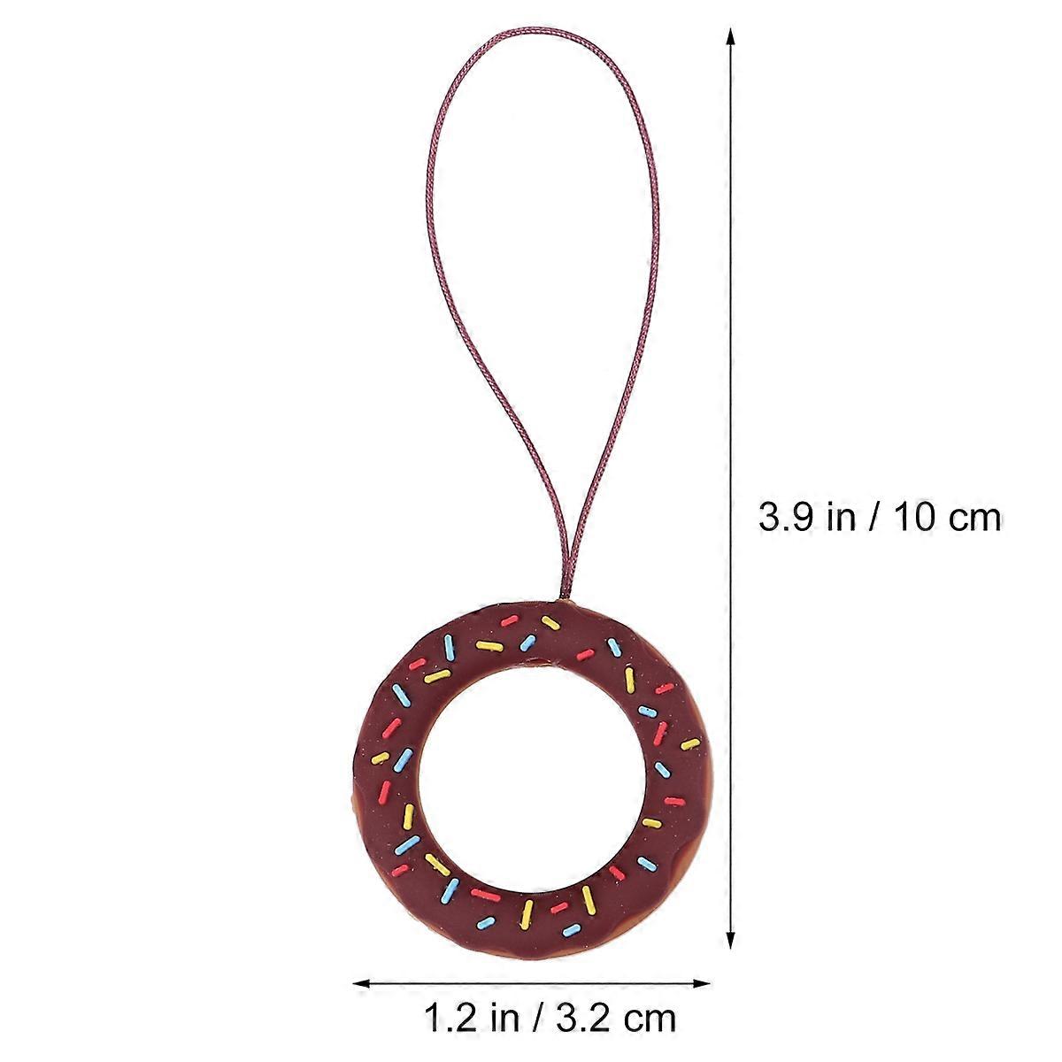 Brown Finger Ring Lanyard for Mobile Phone Strap 3Pcs Creative Doughnut Design