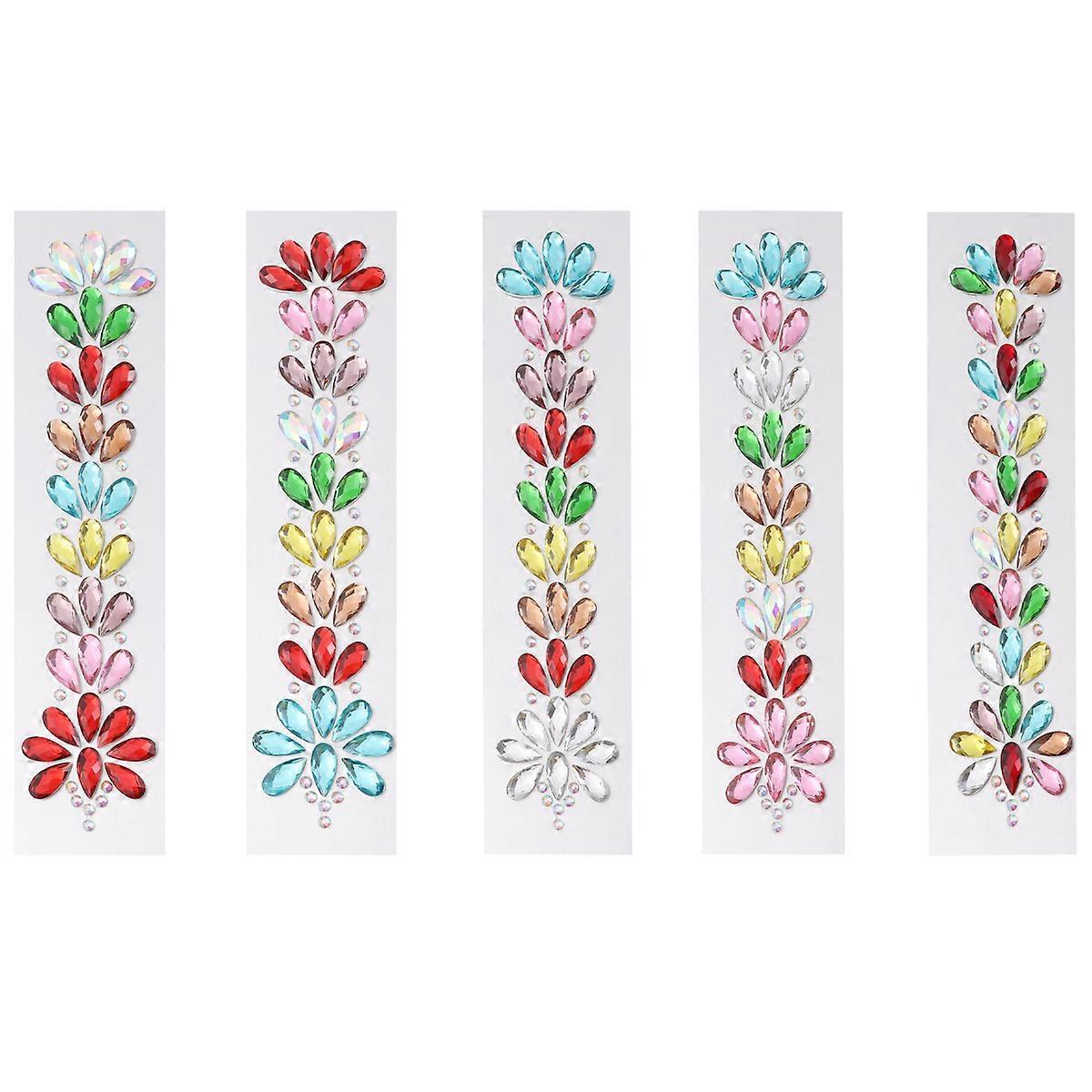 Assorted Color Rhinestone Stickers Acrylic Face Stickers for Decoration 10 Sheets