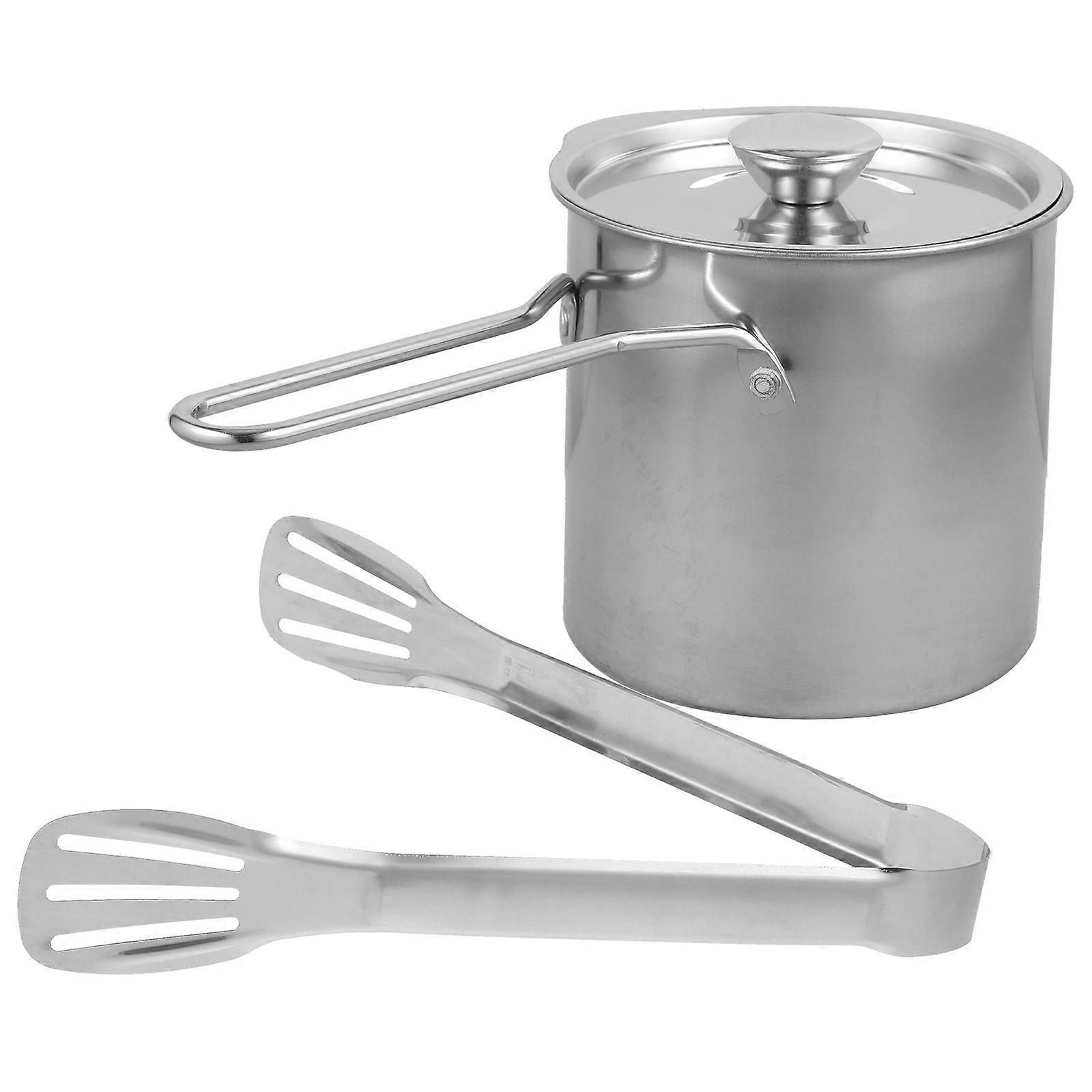 Stainless Steel Frying Pot Singles 10.2X5.5X4.5in Filtering 1 Set