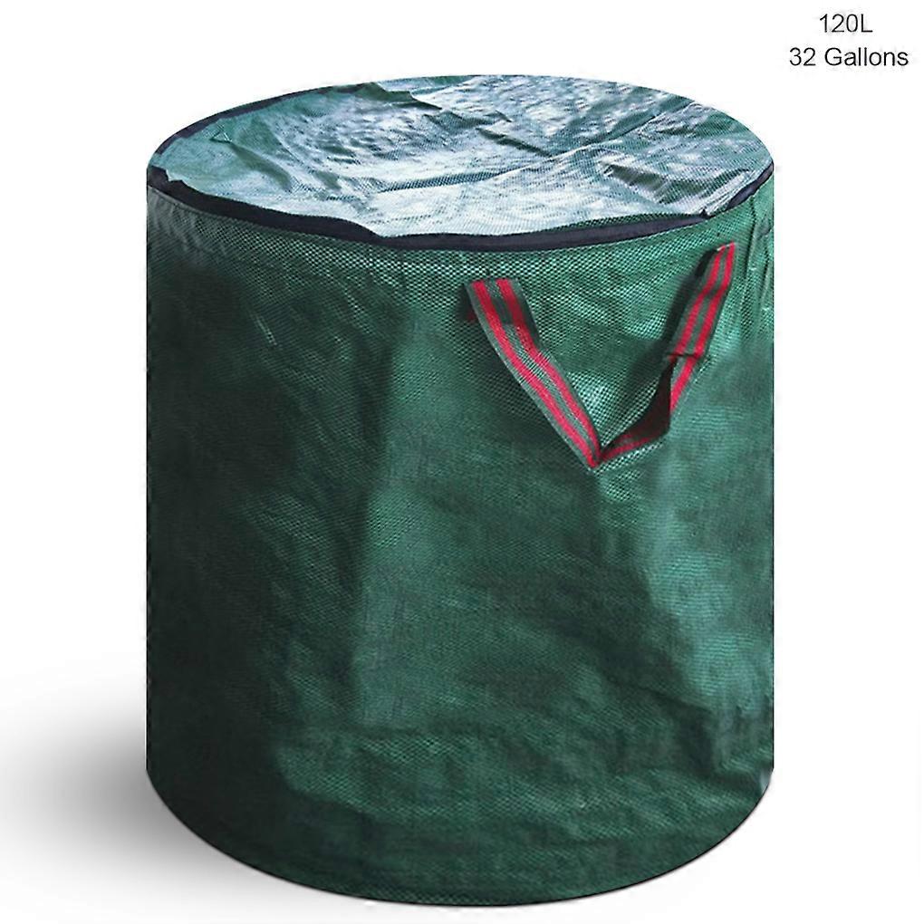 Gardening Bag Reusable Waste Pouch Plant Trash Garbage Container for Lawn Yard Pool with Lid