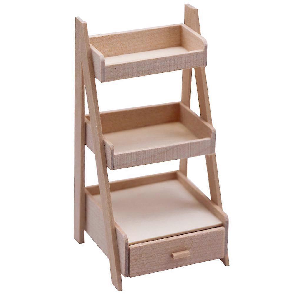 Mini Wooden Stand Mini Flower Pot Holder for Decoration 3Pcs Display Shelf