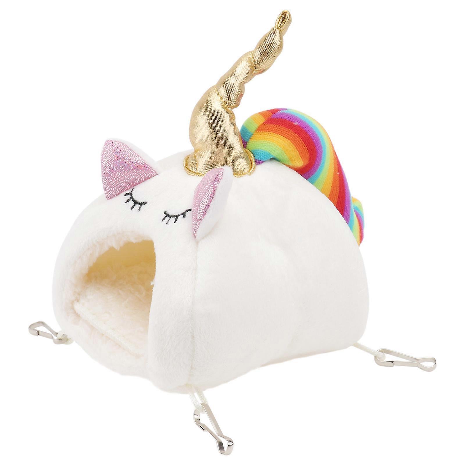 Hamster House Bed Unicorn Shape Warm Pet Bed for Small Pets