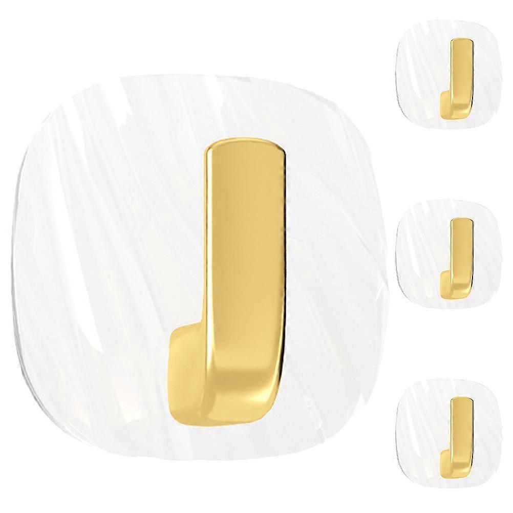 Self Adhesive Hooks Acrylic Coat Hooks for Hooking 8Pcs Golden