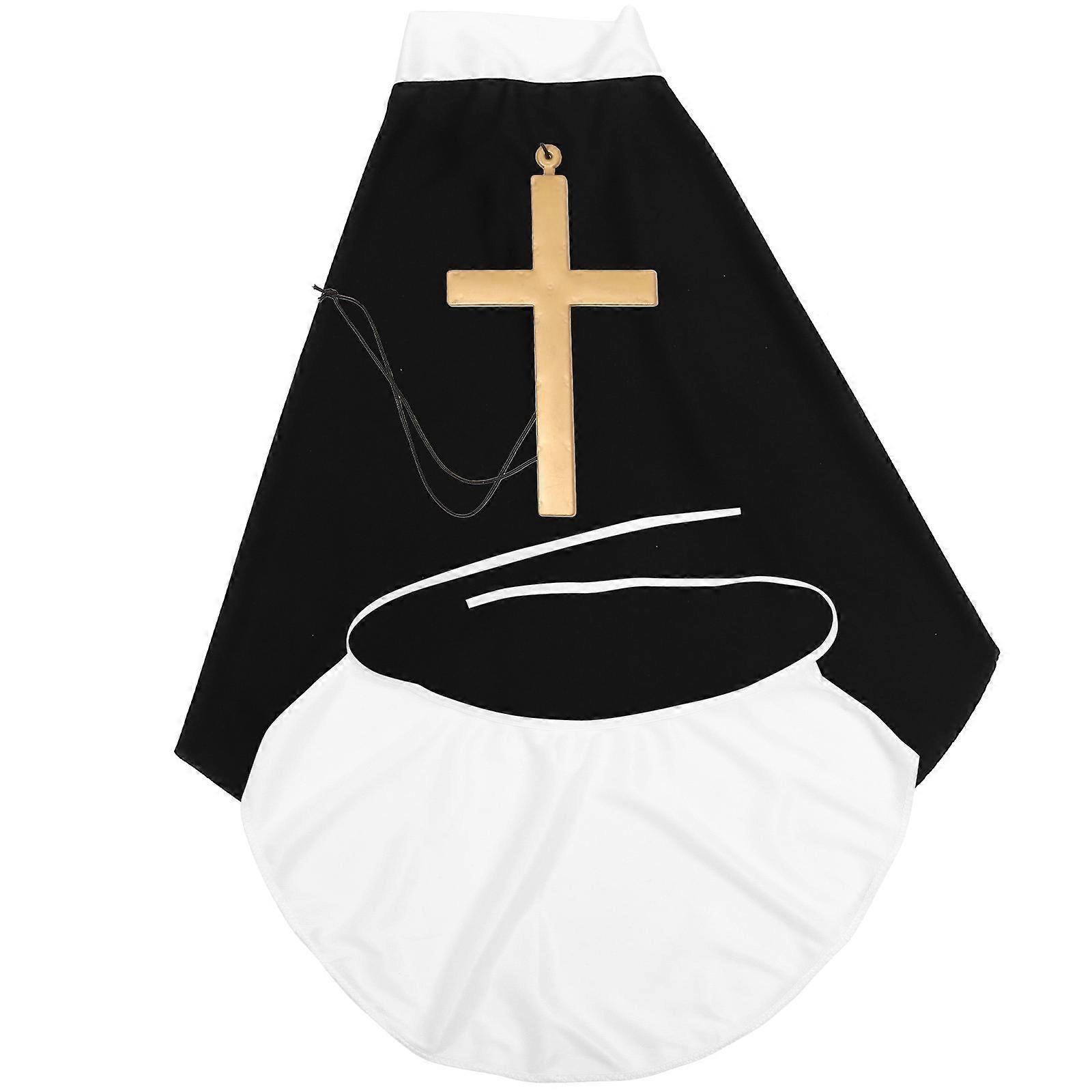 Creative Priest Costume Head Wrap Neckerchief Set for Halloween Decor