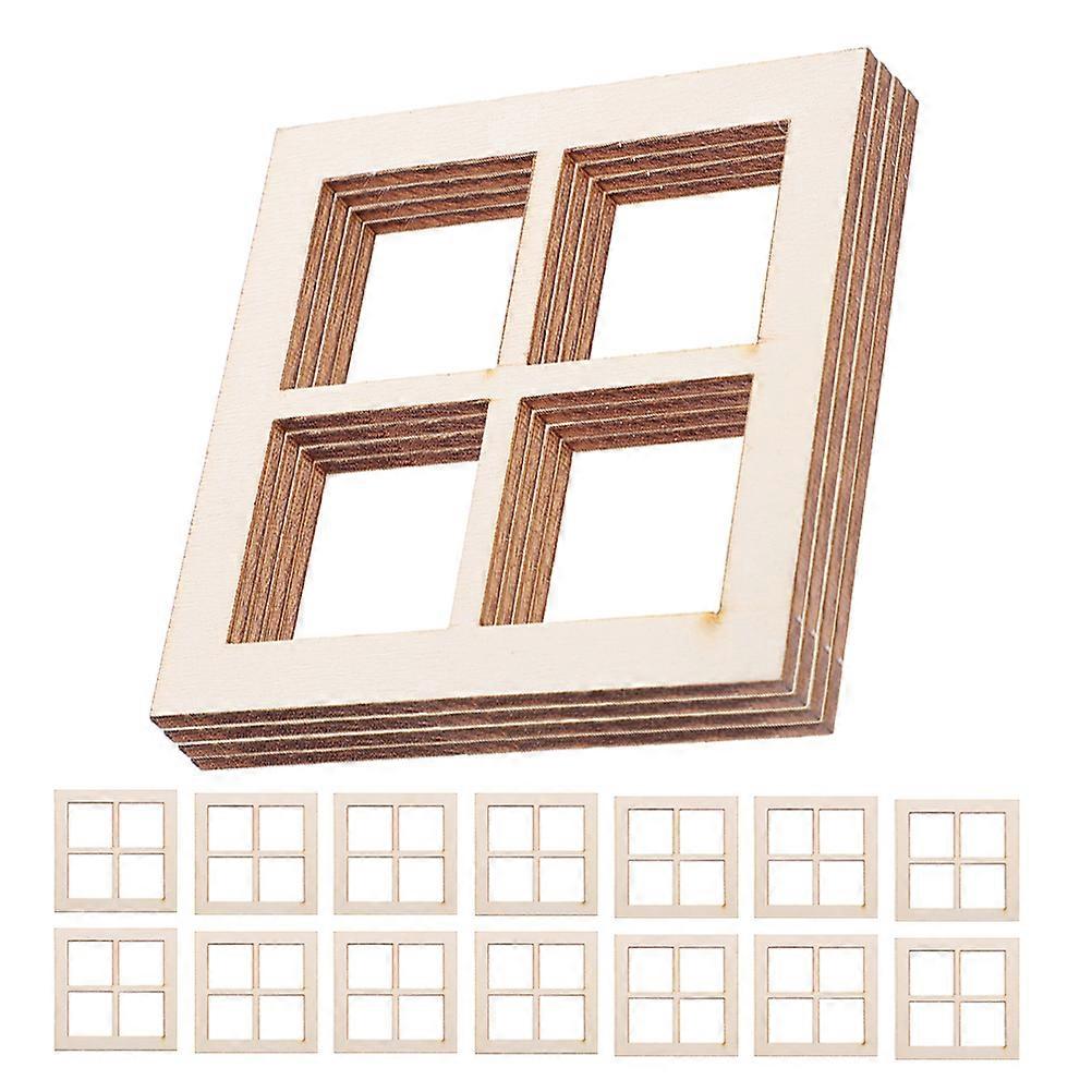 Wooden Miniature Dollhouse Window for Creative DIY Projects 72Pcs