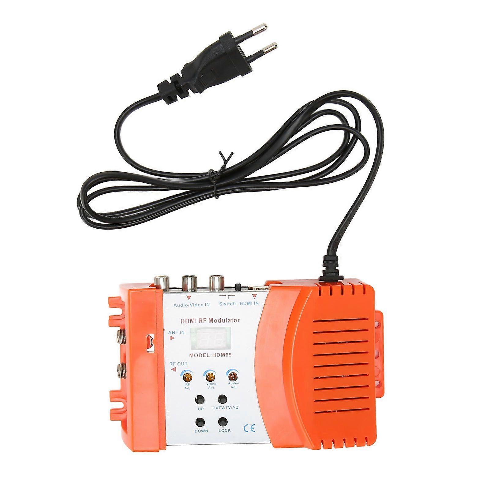 Digital RF Modulator for PAL NTSC Format HD Multimedia Interface and AV to RF Converter for Home TV AC 90240V EU Plug