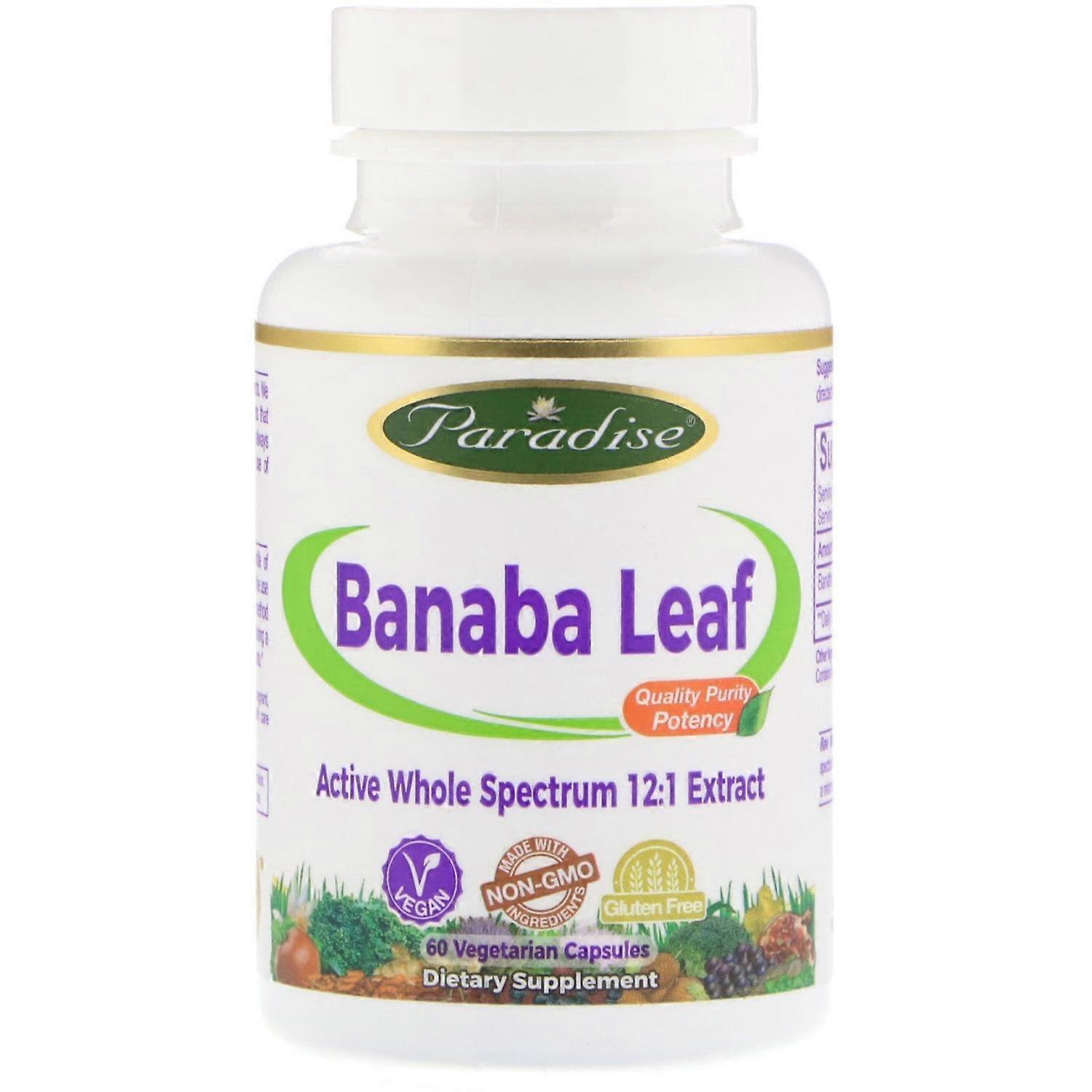 Paradise Herbs, Banaba Leaf, 60 Vegetarian Capsules