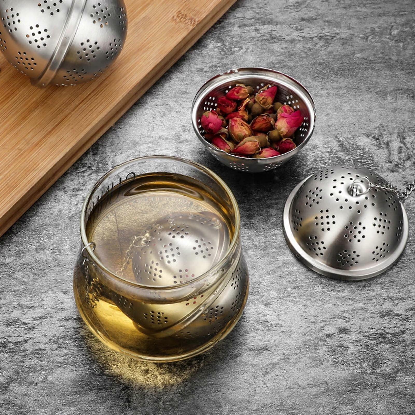 Stainless Steel Tea Ball Infuser with Extended Chain Hook - Ultra-Fine Mesh, Large Capacity Steeper, Easy Retrieval Design