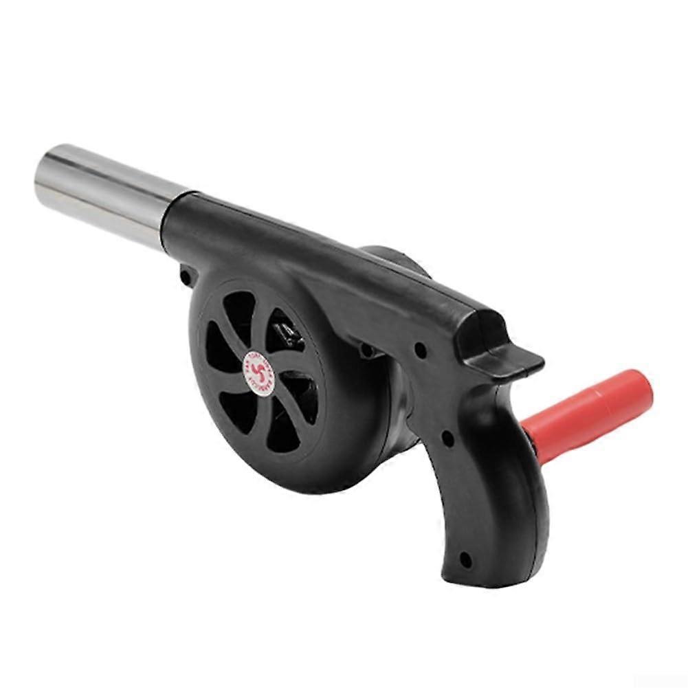 Handheld BBQ Air Blower Black Plastic Gear Safe Fire Control Charcoal Grill Ventilation Tool