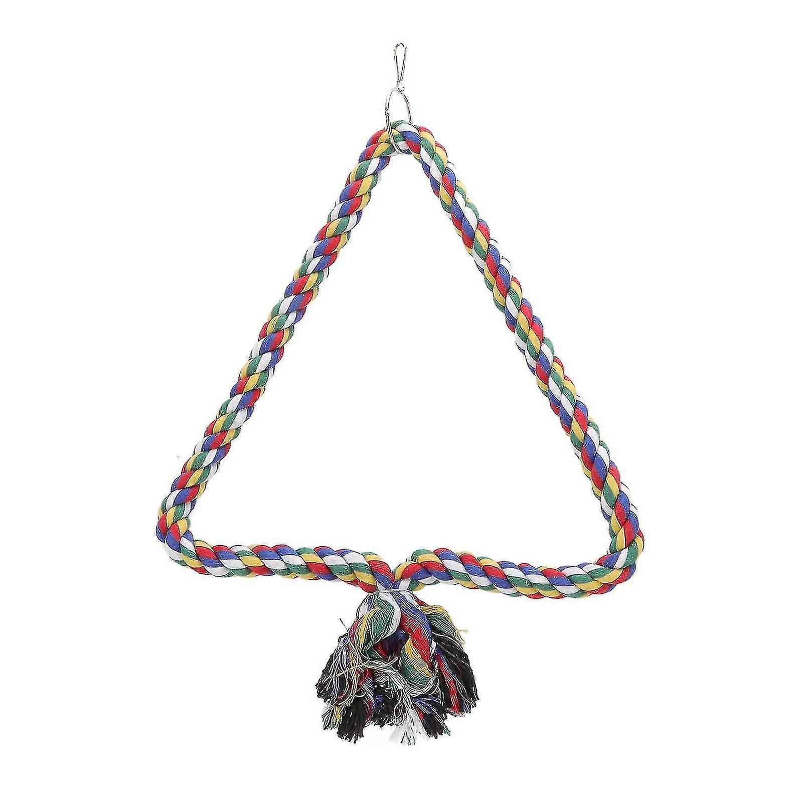 Colorful Triangular Bird Swing Rope Perch Stand 30cm