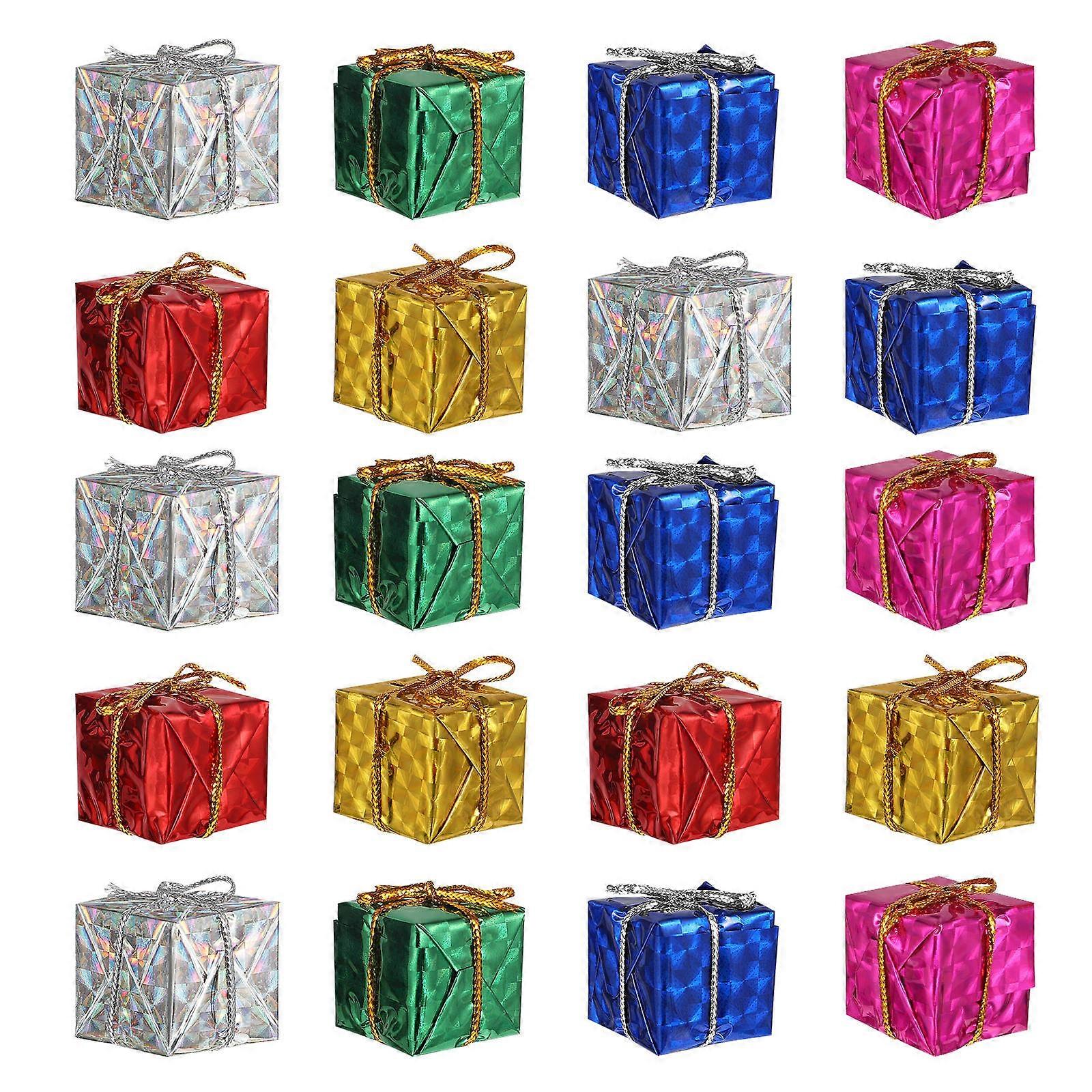 Xmas Tree Ornament Hanging Decorations with 24Pcs Mini Gift Boxes Set