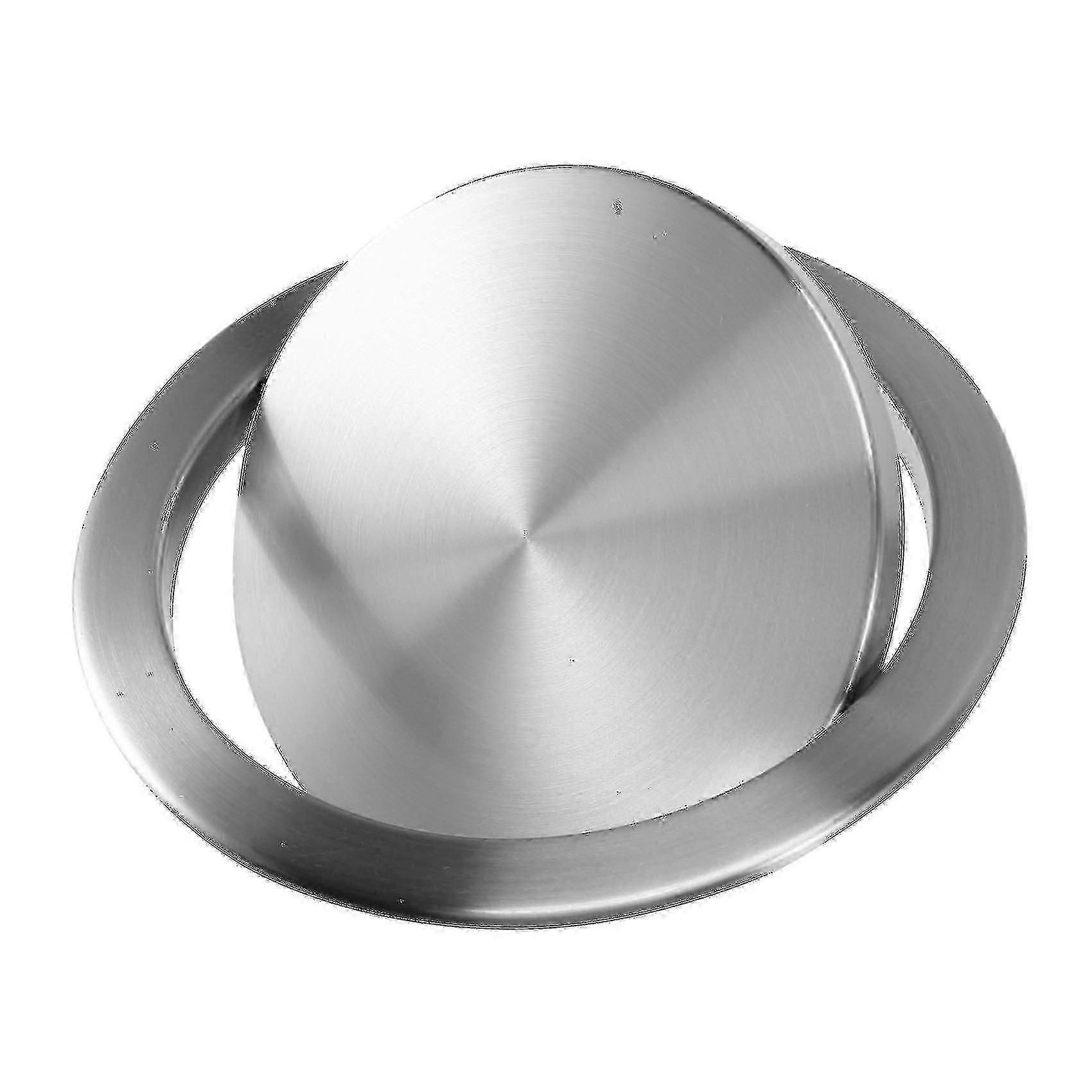 Trash Can Lid, 430 Stainless Steel Flush Built-in Balanced Swing Garbage Flap Lid 205mm Diameter Silver