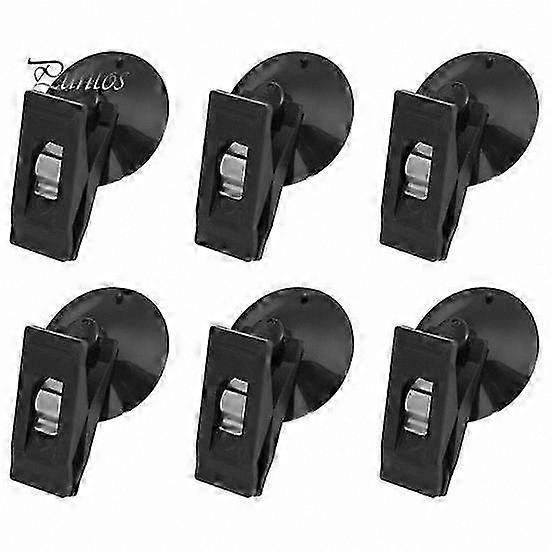 6-Pack Shower Curtain Clips with Suction Cups for Water Splash Prevention and Wind Resistance Window Curtain Accessory